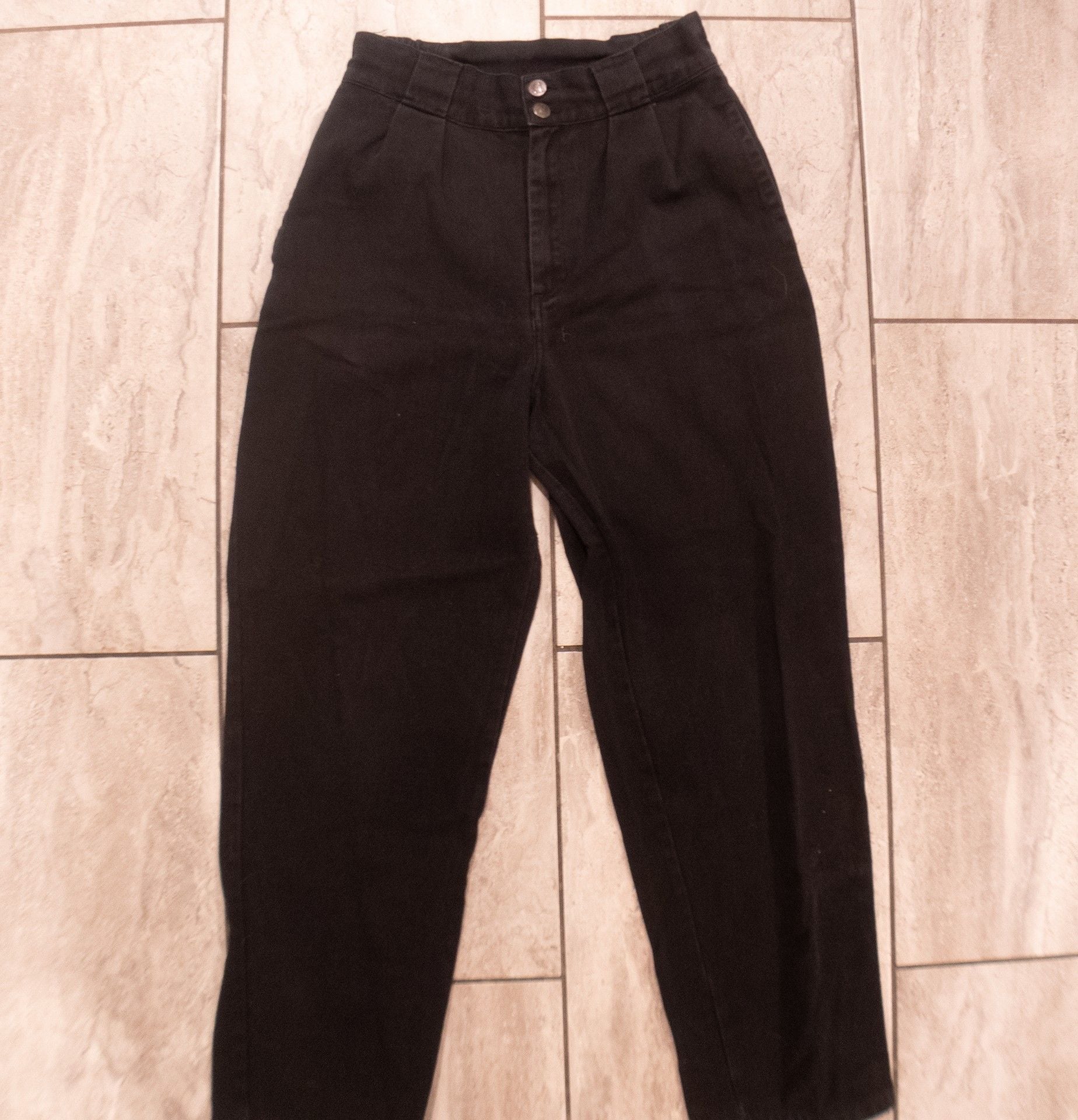 Lucy And Yak Trousers Size W28/R Black Pleated Pants 1