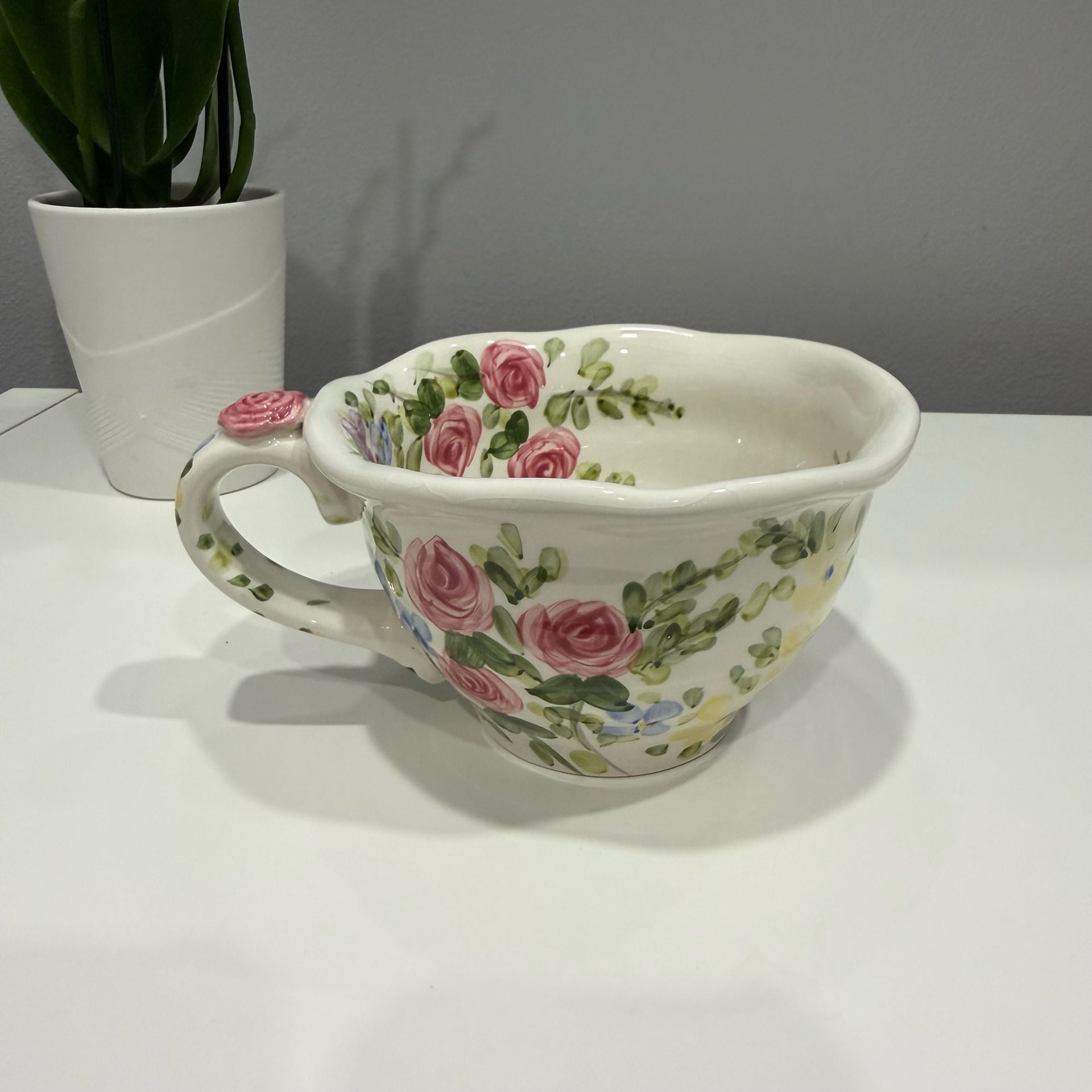 Tabletops Unlimited English Garden By Don Swanson Floral Soup Mug 1