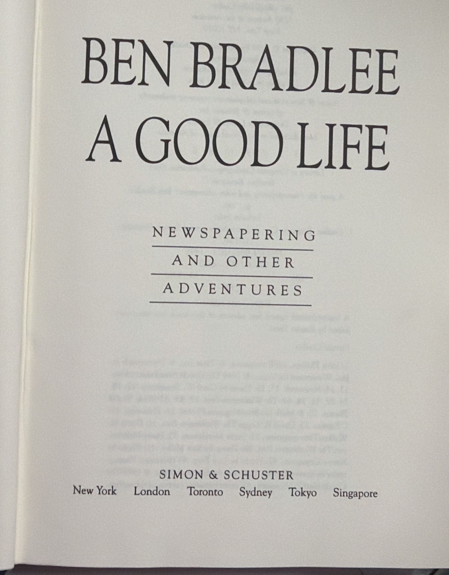 Simon & Schuster A Good Life: Newspapering and Other Adventures Hardcover 5