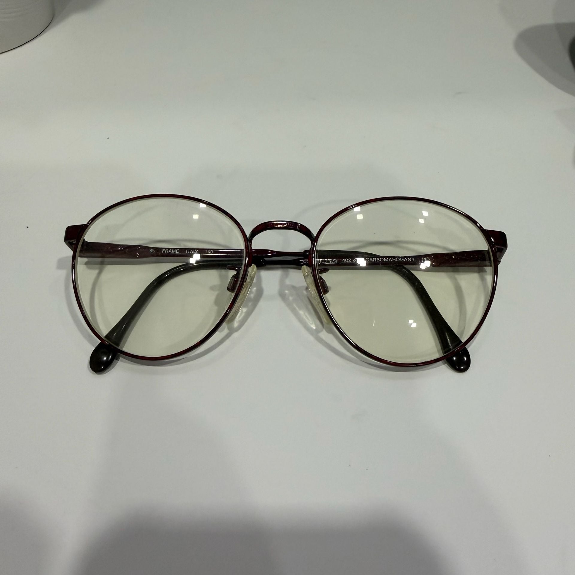 Luxottica 402 Size 51/19 Carbomahogany Round Eyeglass Frames Italy 2