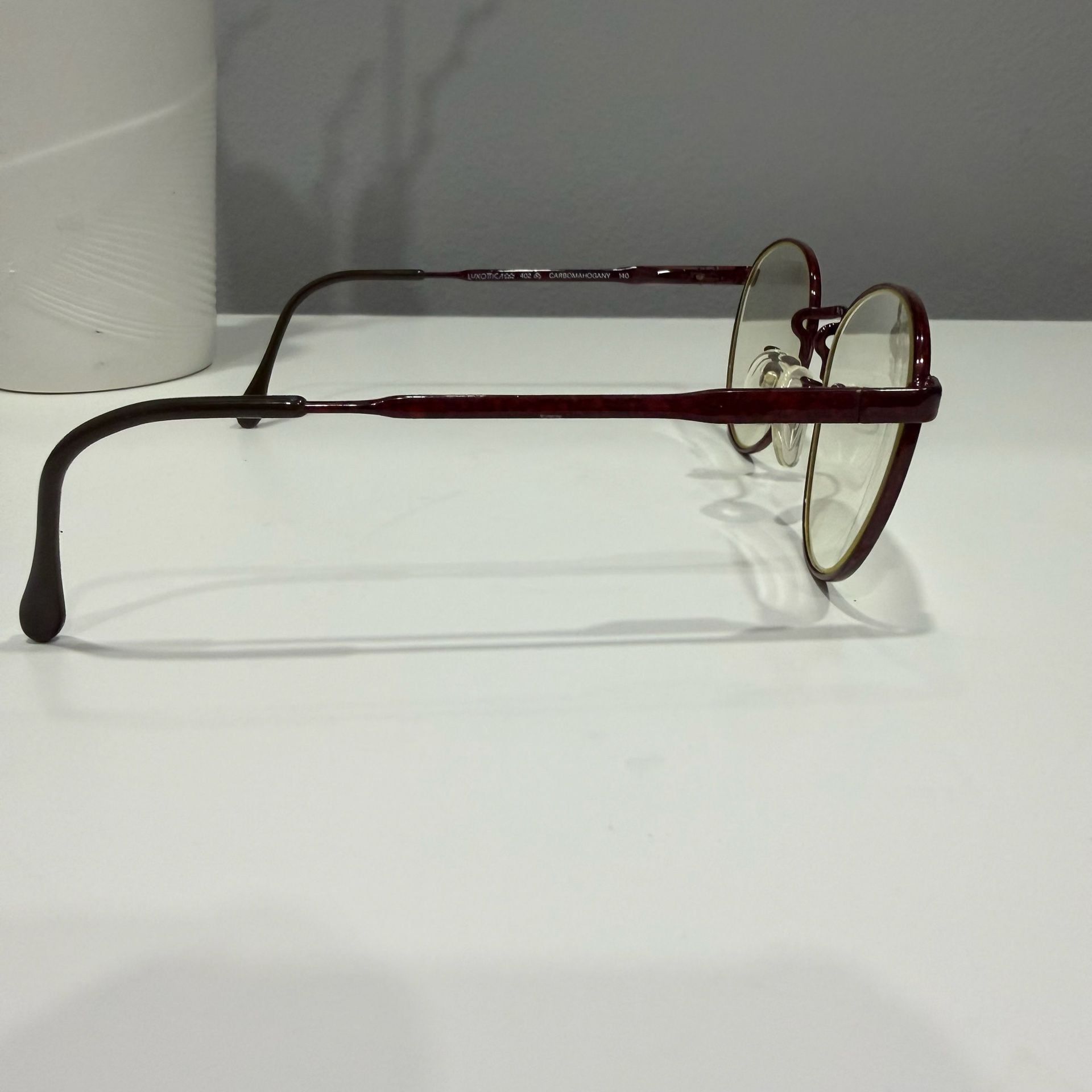 Luxottica 402 Size 51/19 Carbomahogany Round Eyeglass Frames Italy 10