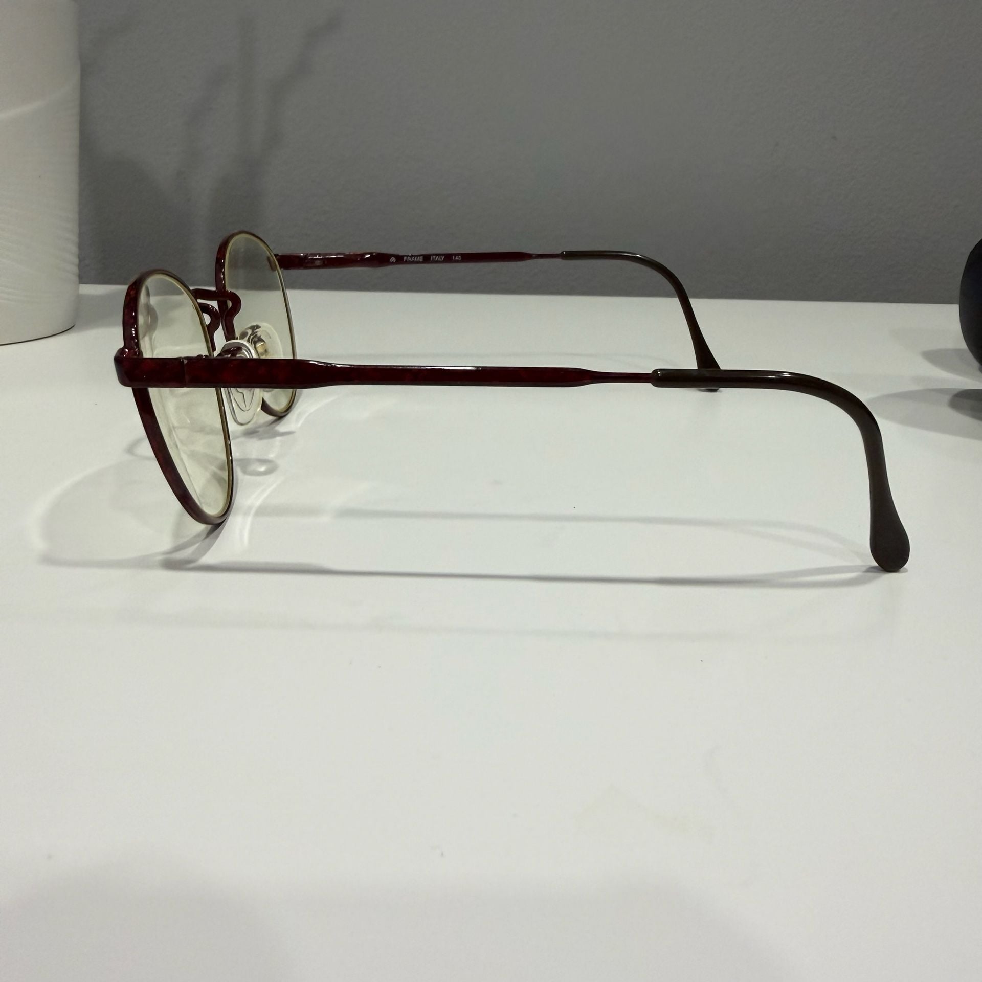 Luxottica 402 Size 51/19 Carbomahogany Round Eyeglass Frames Italy 11
