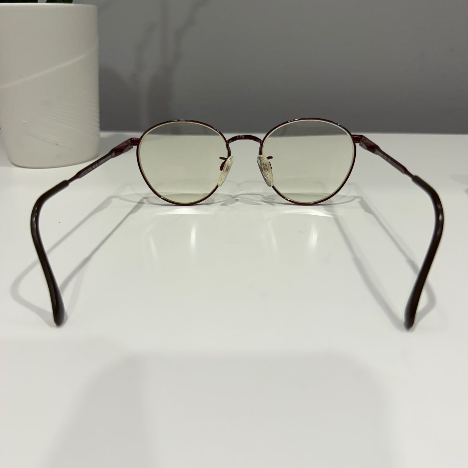 Luxottica 402 Size 51/19 Carbomahogany Round Eyeglass Frames Italy 12