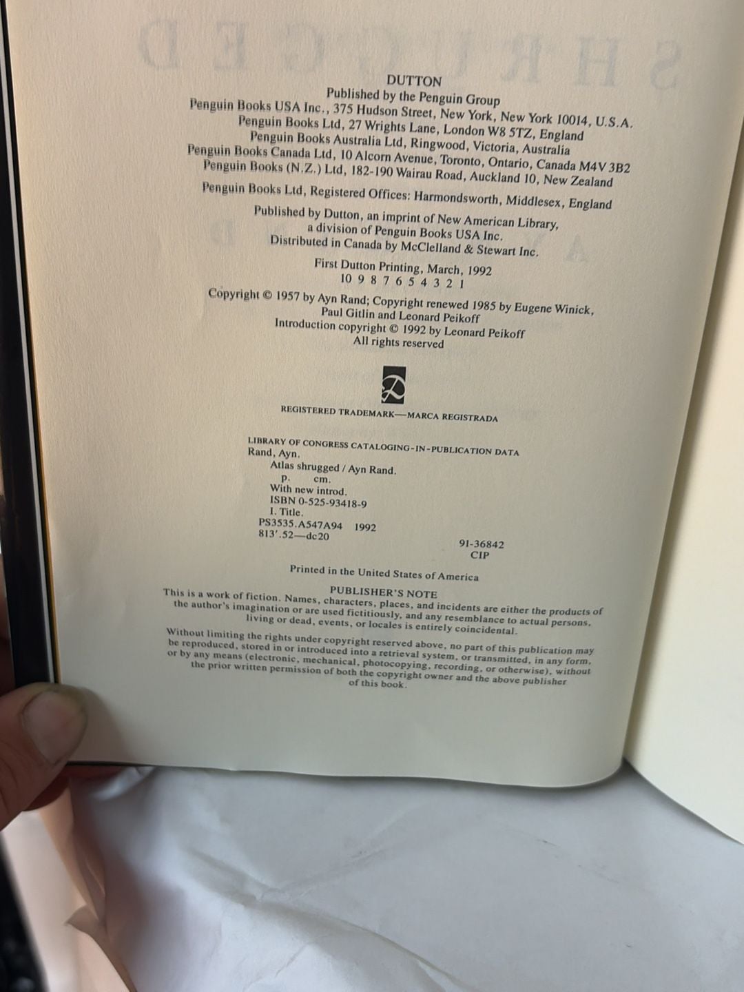 Ayn Rand Atlas Shrugged 35th Anniversary Edition Hardcover Book 7