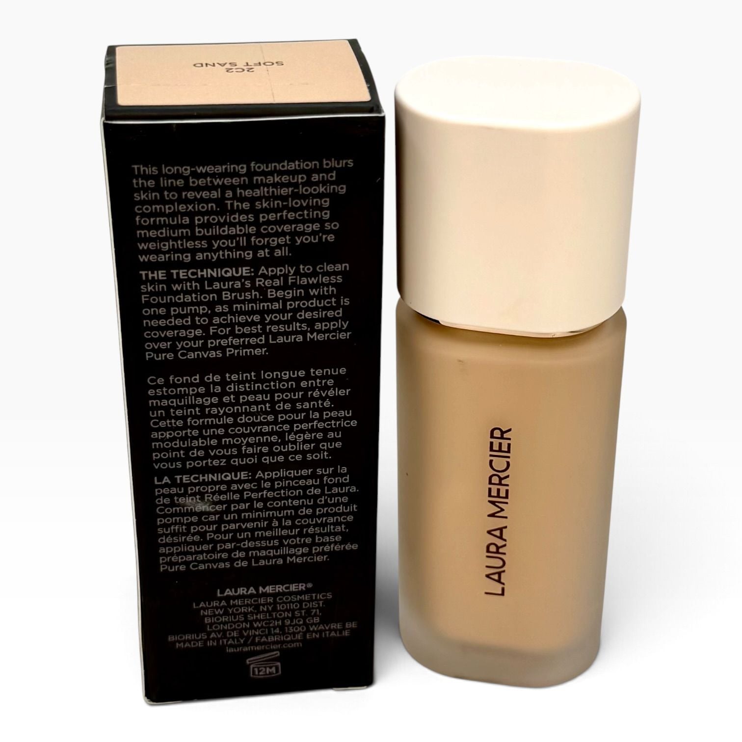 Laura Mercier Real Flawless Foundation 2C2 Soft Sand 1oz New Sealed 2