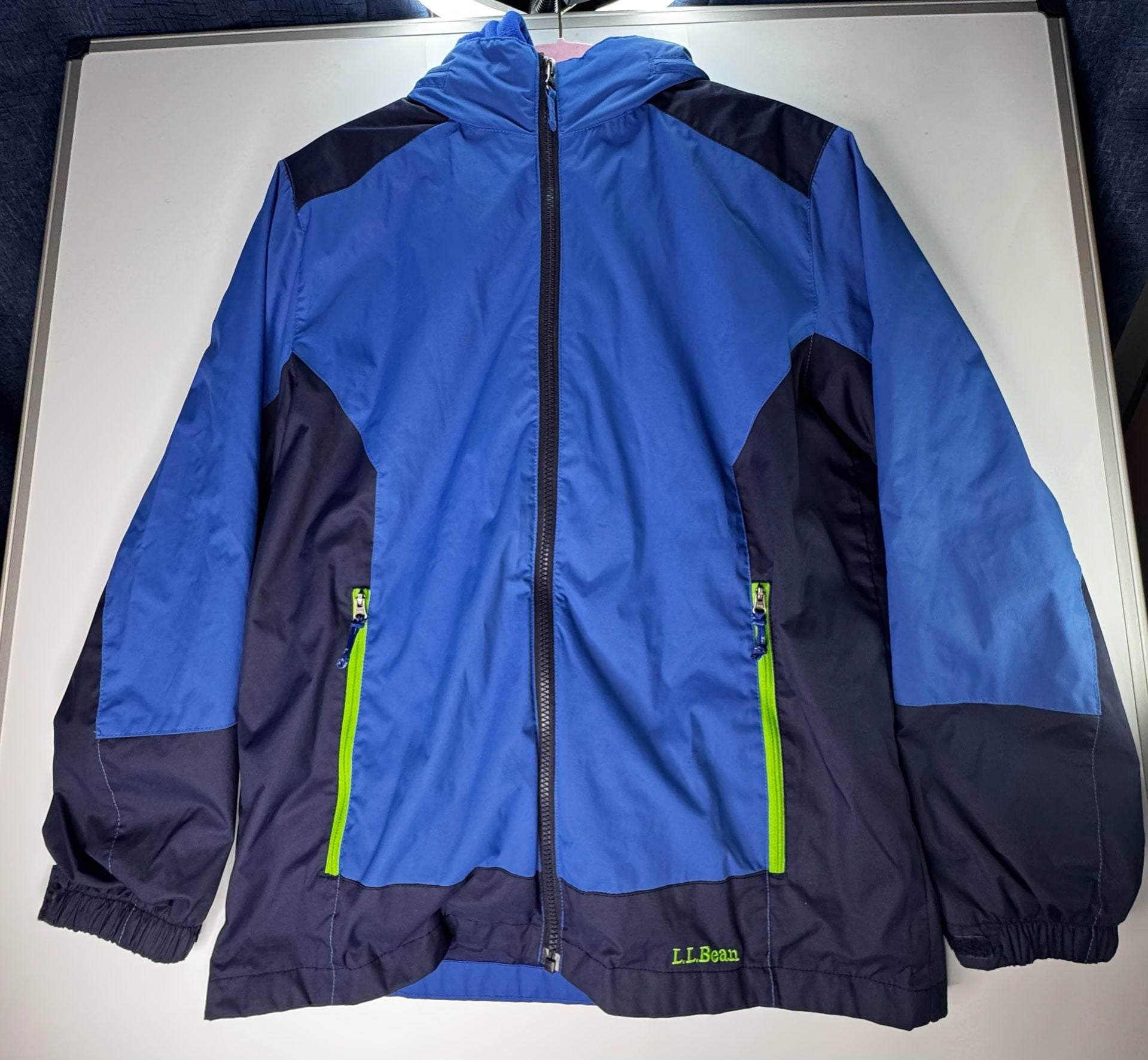 L.L. Bean Kids Fleece Lined Hooded Jacket Size XL (18) Blue 2