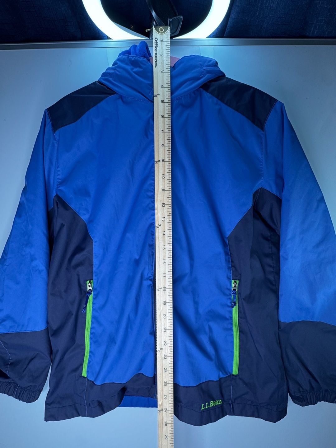 L.L. Bean Kids Fleece Lined Hooded Jacket Size XL (18) Blue 4