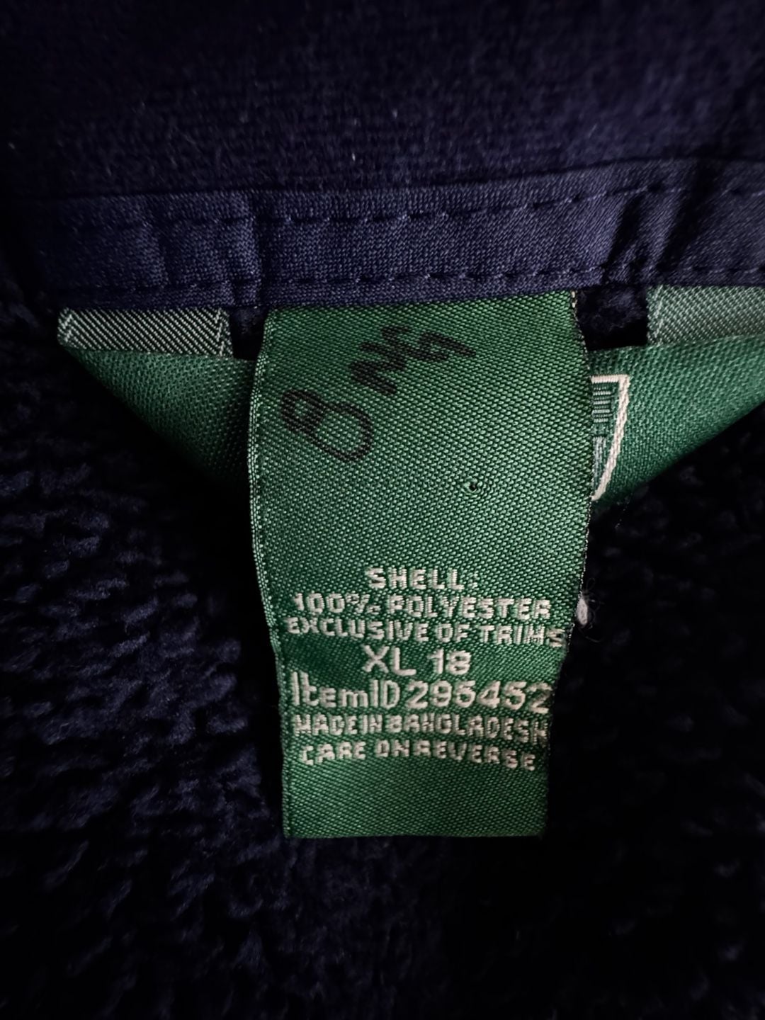 L.L. Bean Kids Fleece Lined Hooded Jacket Size XL (18) Blue 8