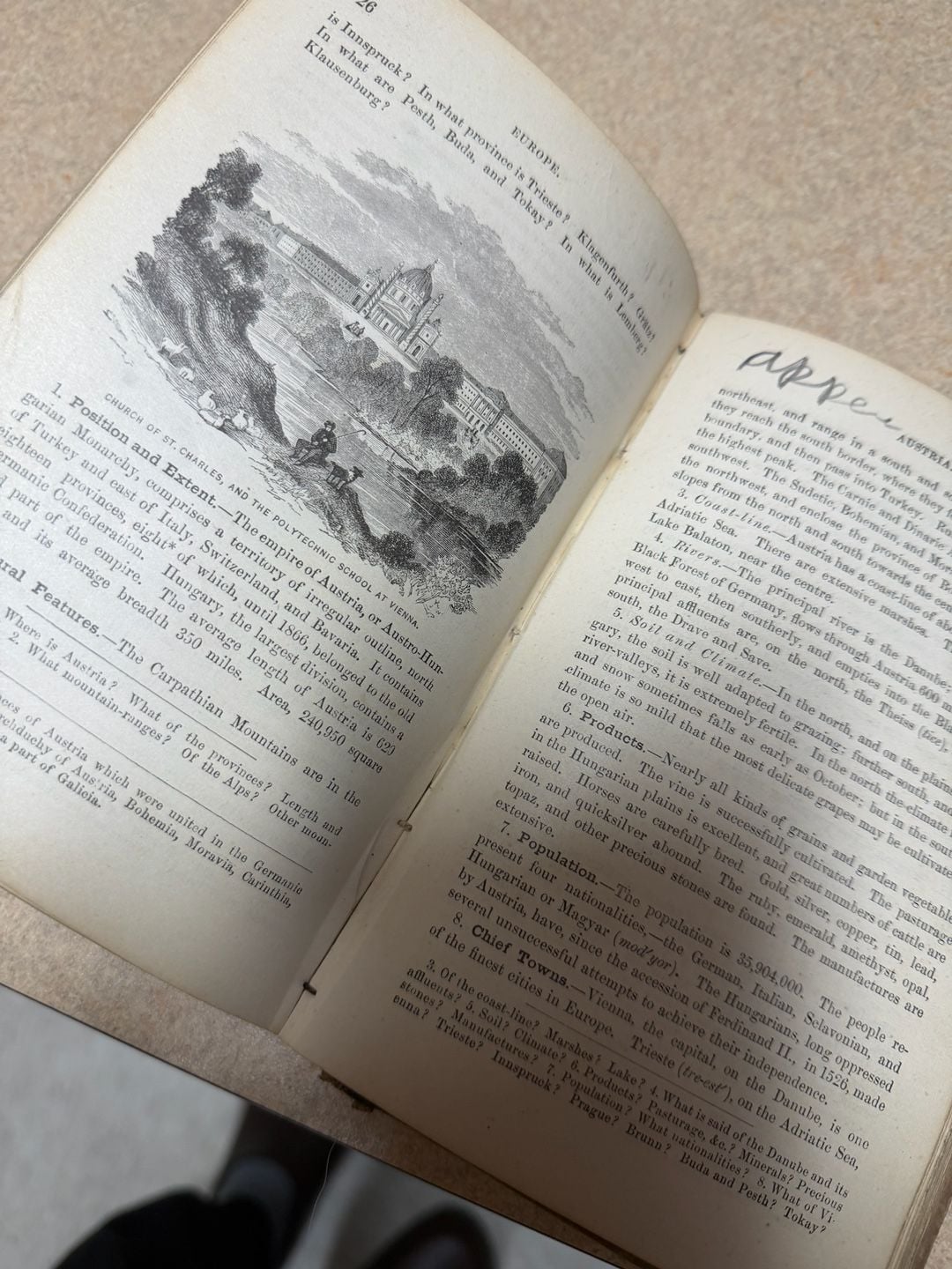 Mitchell's New School Geography Antique School Book Published J H Butler vintage 7