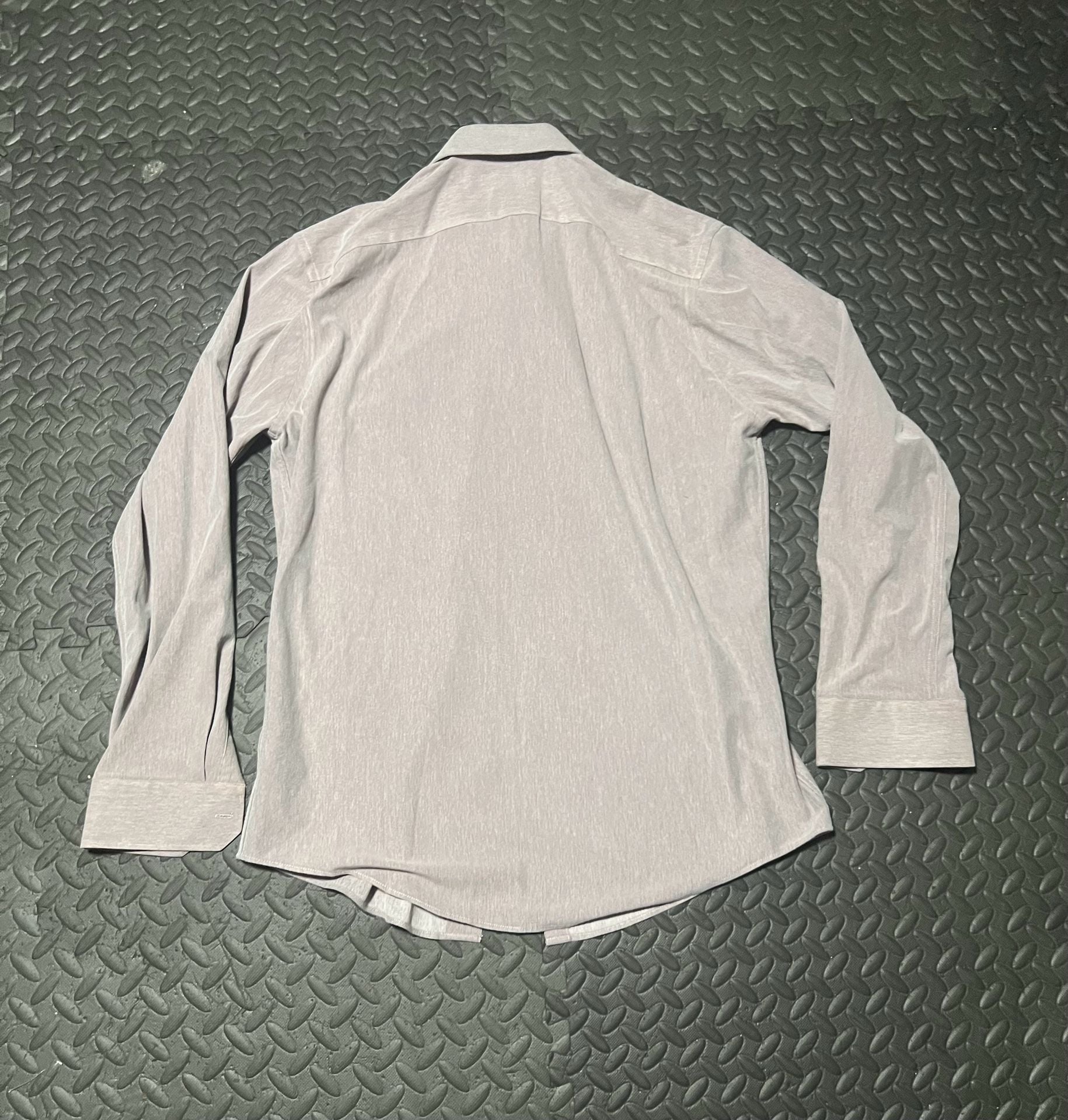 Nordstrom Trim Fit Dress Shirt Size 15.5 Gray Long Sleeve 5