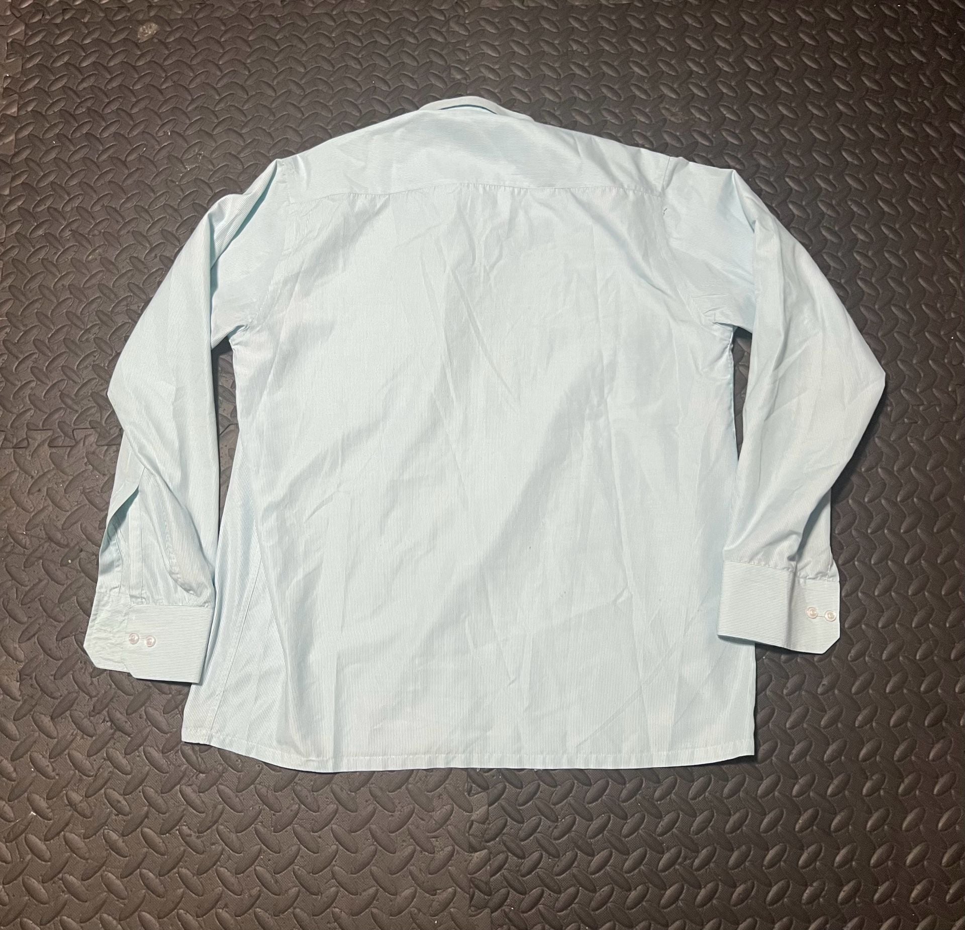 Burberry Button-Up Dress Shirt Size L Light Blue Striped Long Sleeve 5