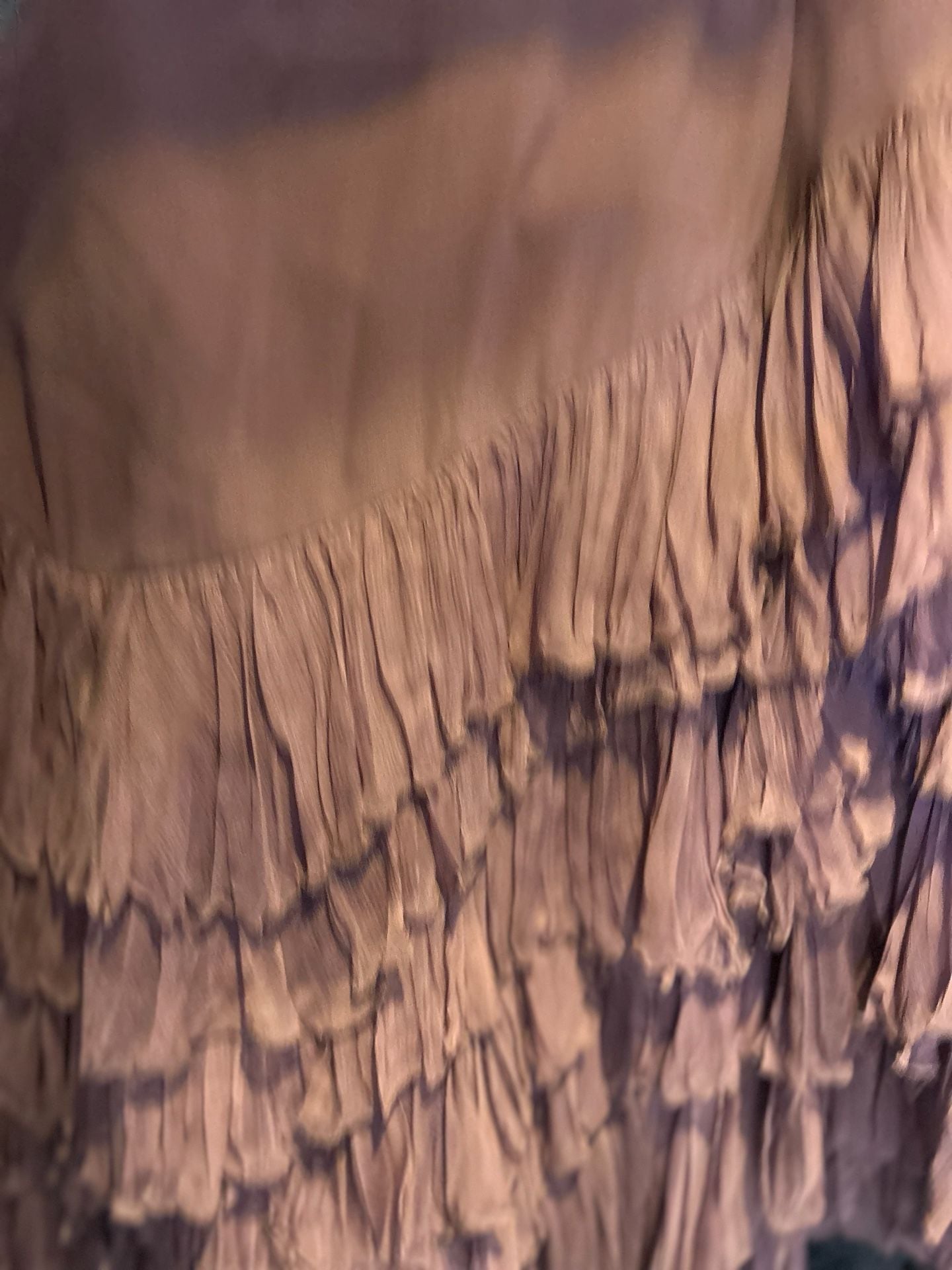 John Galliano Skirt Size 6 Mauve Chiffon Ruffle Tiered 3