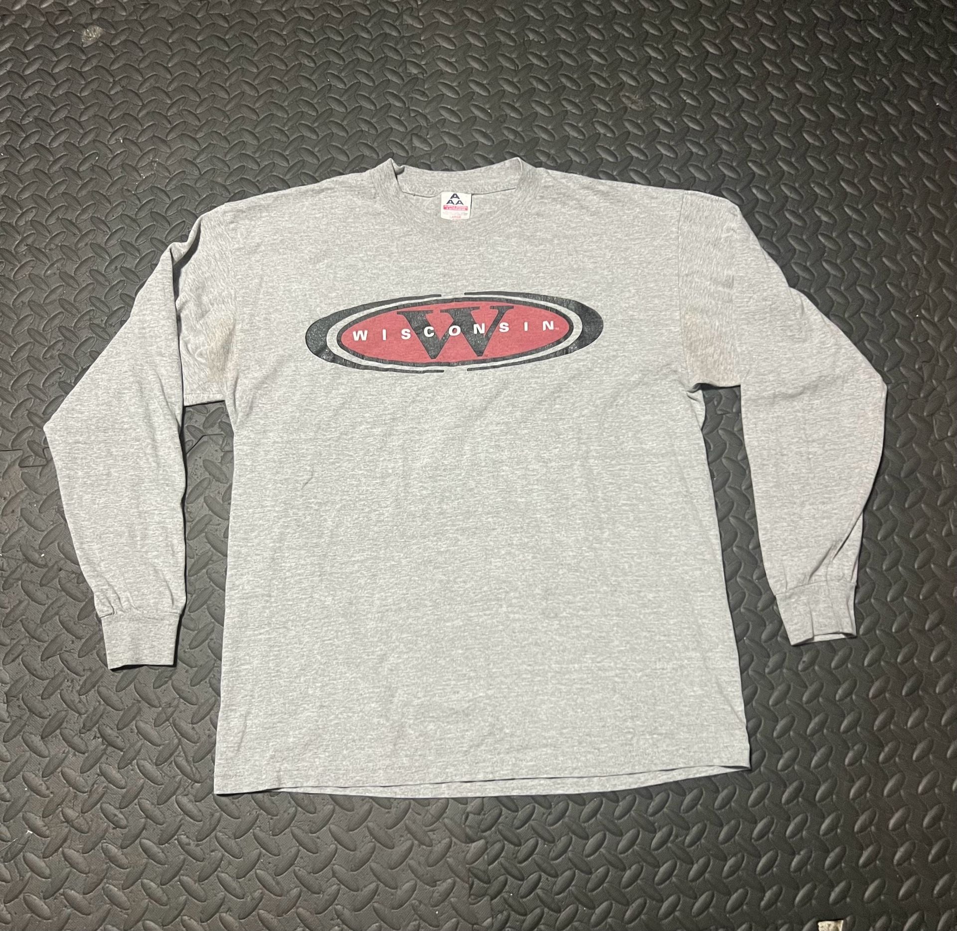 Alstyle Apparel & Activewear Wisconsin Long Sleeve Shirt Size Large Gray 2