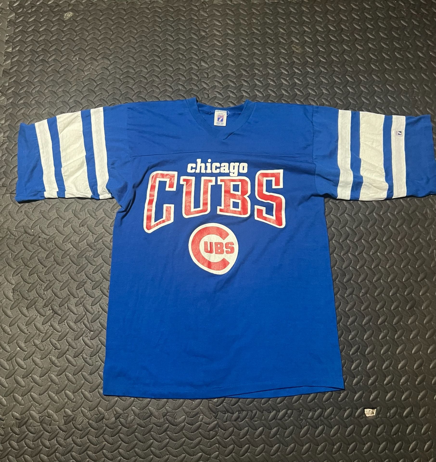 Logo 7 Chicago Cubs Jersey Size L Blue Vintage MLB T-Shirt 2