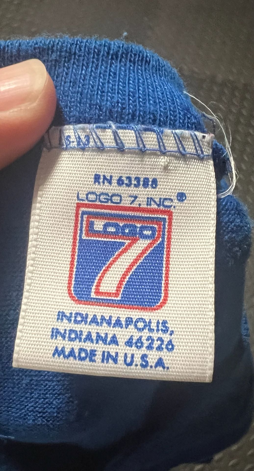 Logo 7 Chicago Cubs Jersey Size L Blue Vintage MLB T-Shirt 3