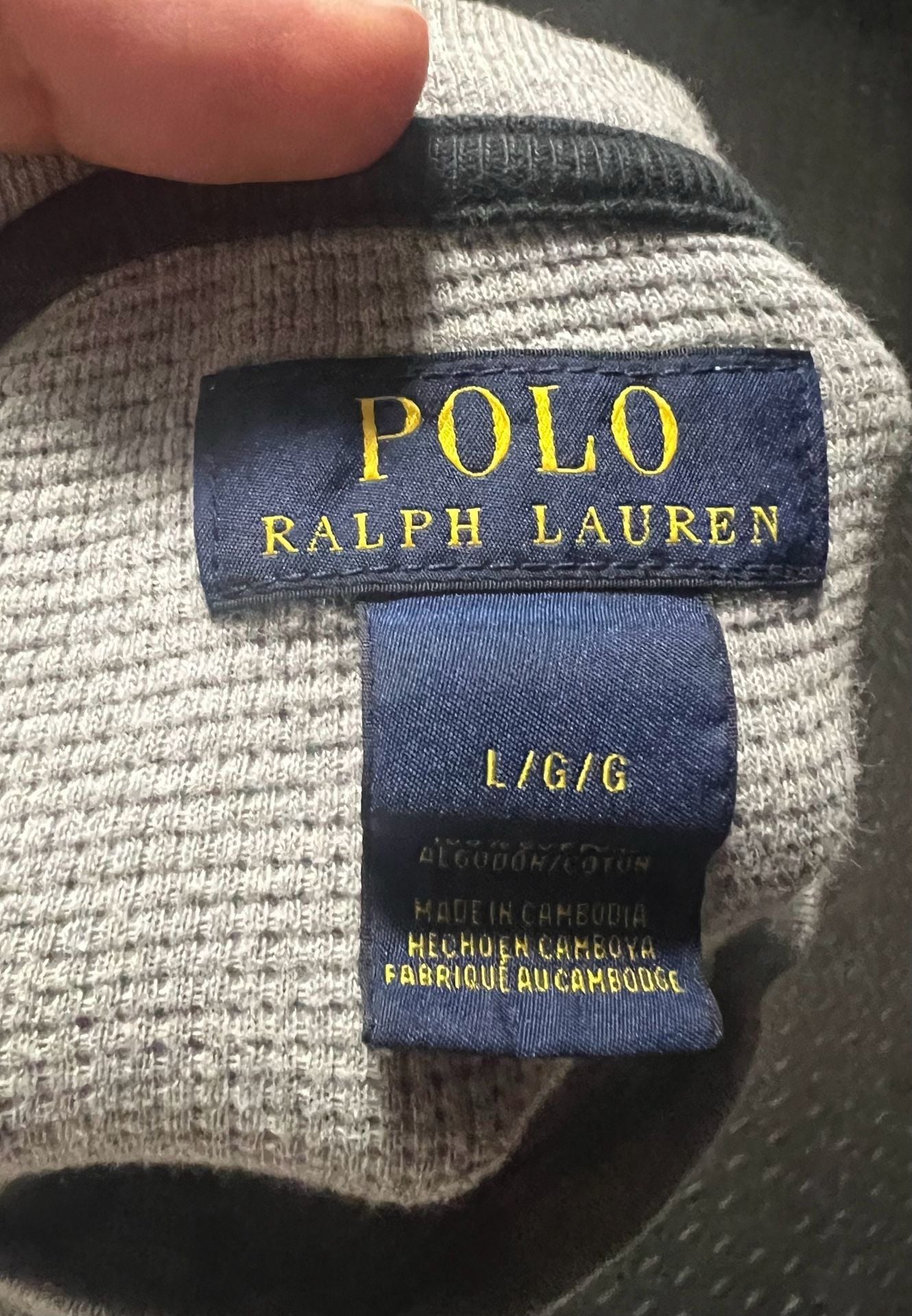Polo Ralph Lauren Thermal Long Sleeve Shirt Size L Gray 3