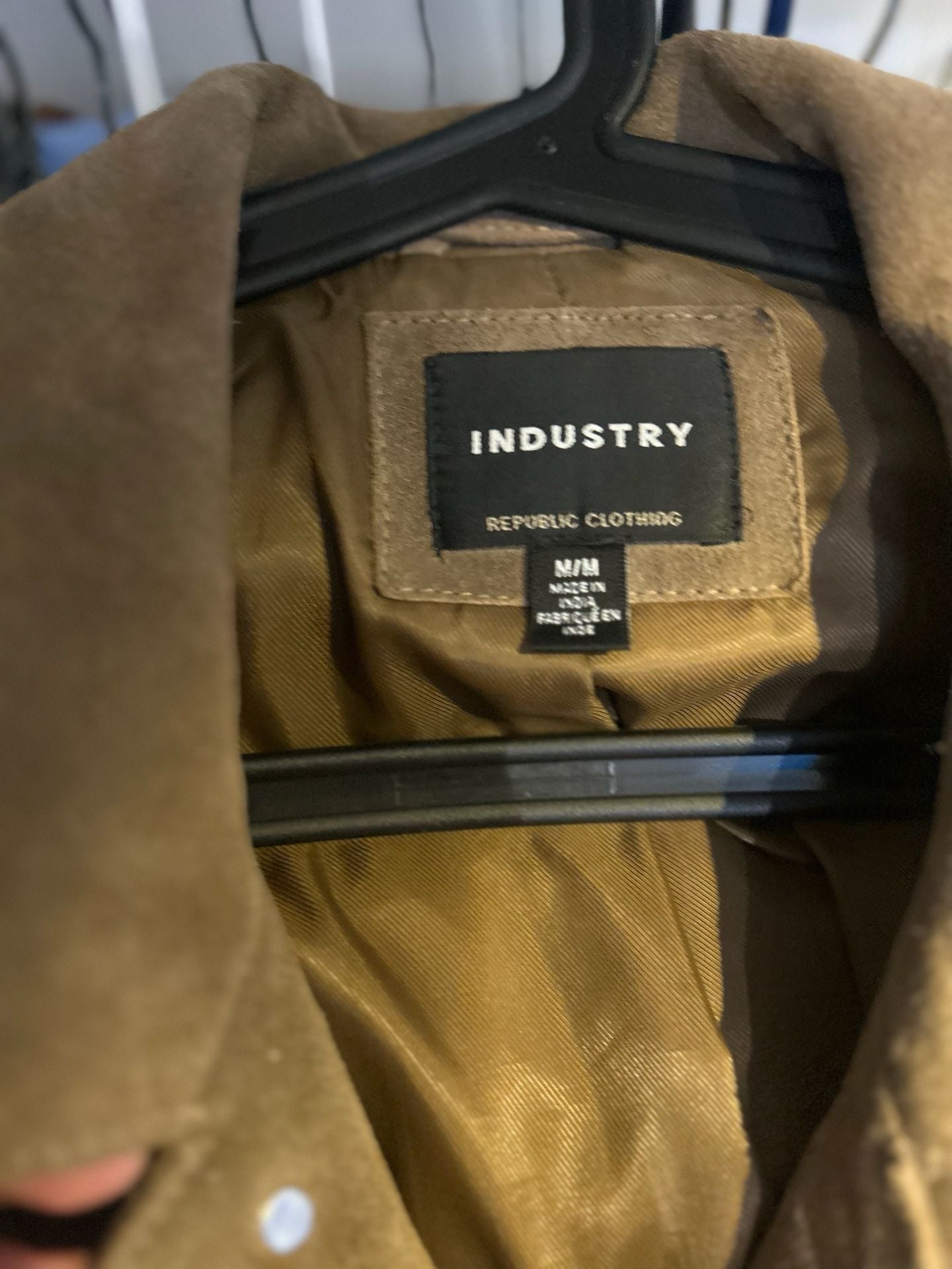 Industry Republic Clothing Suede Trucker Jacket Size M Brown Leather 3