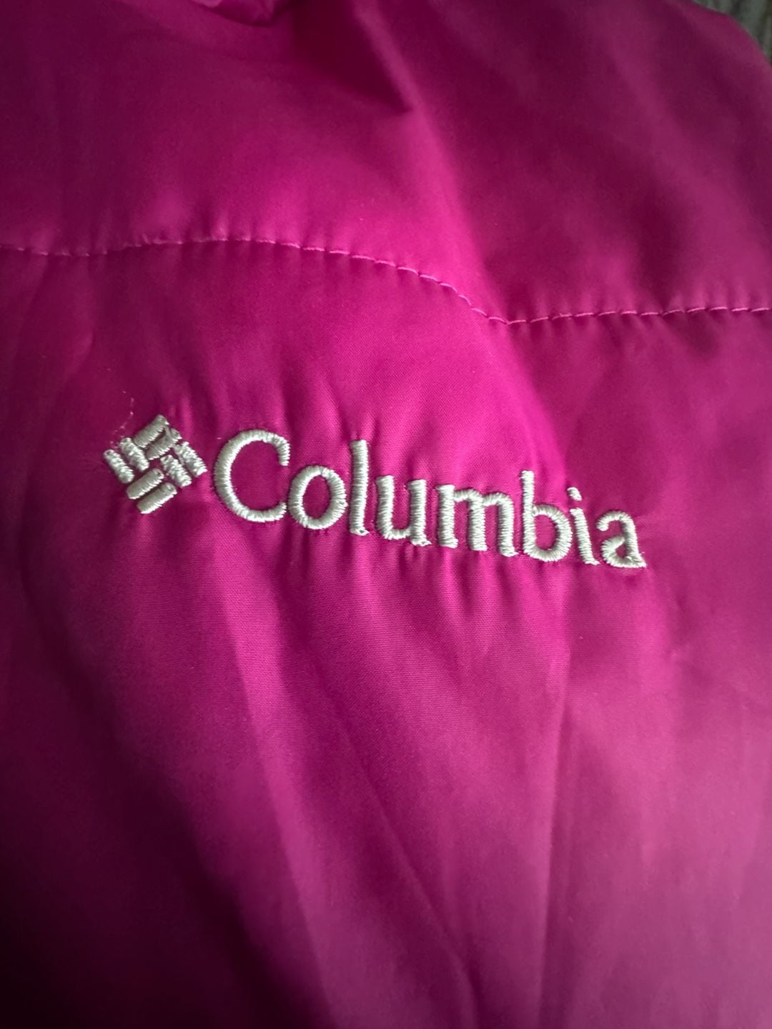 Columbia Puffer Jacket Pink Hooded Full Zip 7