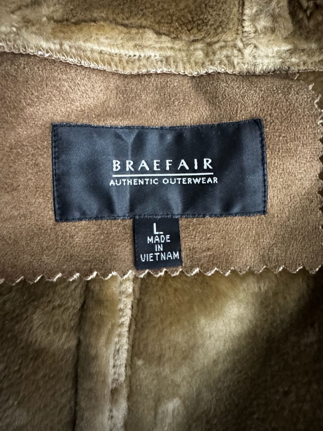 Braefair Faux Suede Hooded Jacket Size L Brown Faux Fur Lined Winter Coat 7