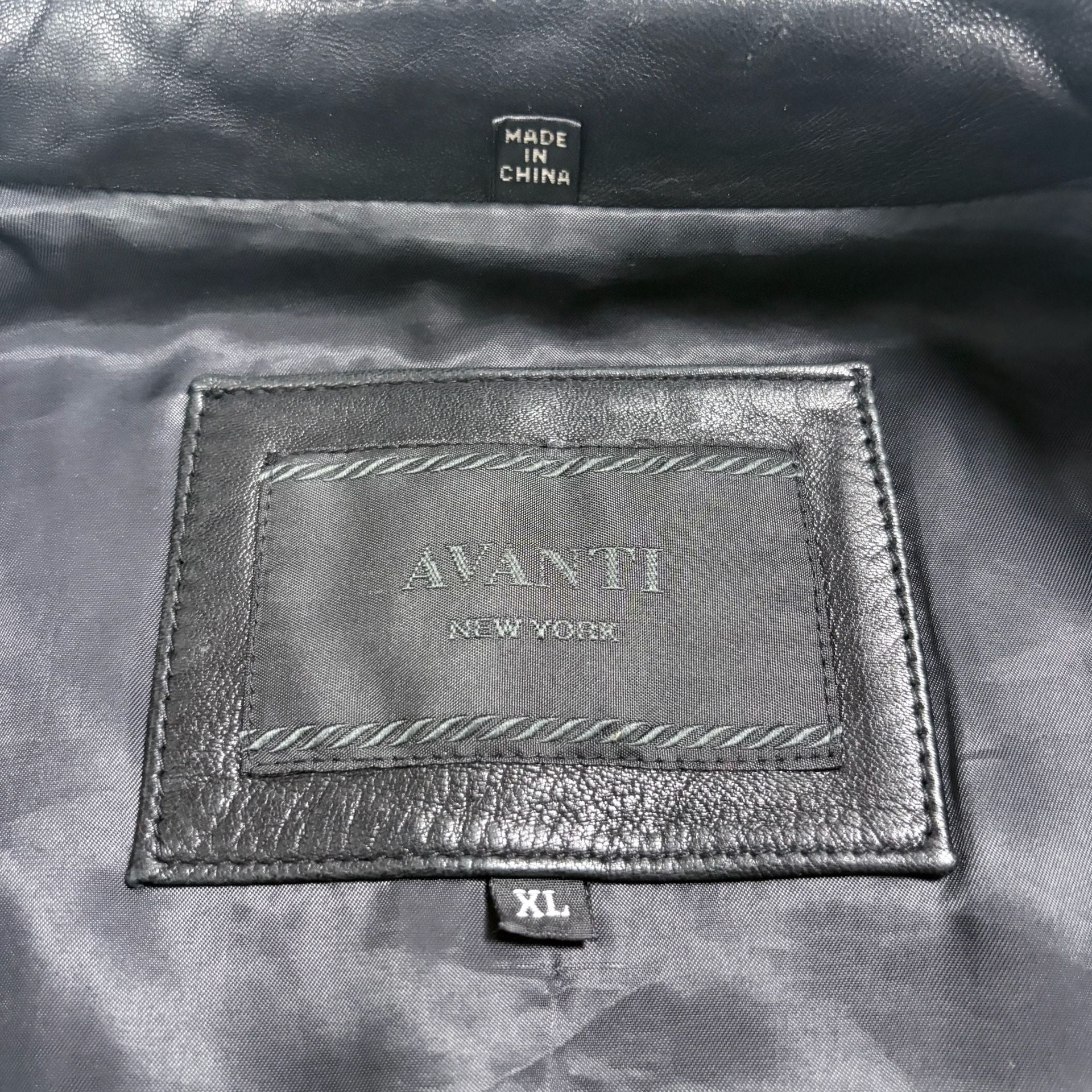 Avanti New York Leather Jacket XL Black Genuine Leather Full Zip Coat 3