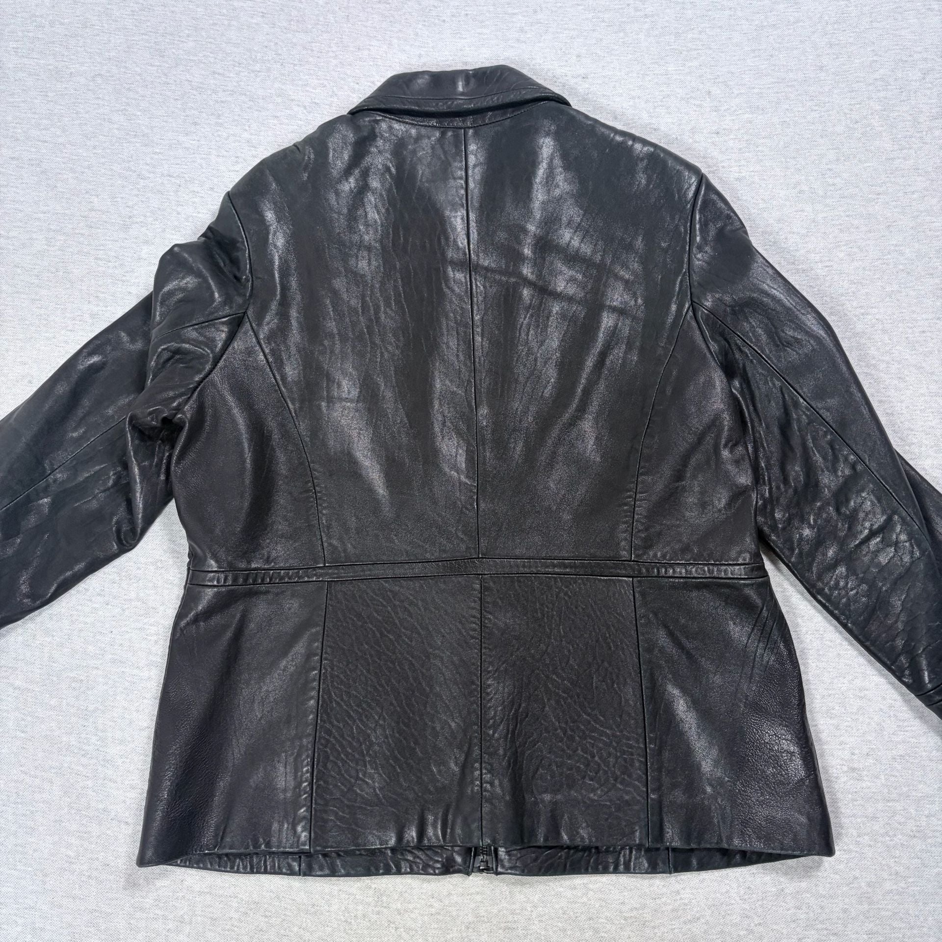 Avanti New York Leather Jacket XL Black Genuine Leather Full Zip Coat 8
