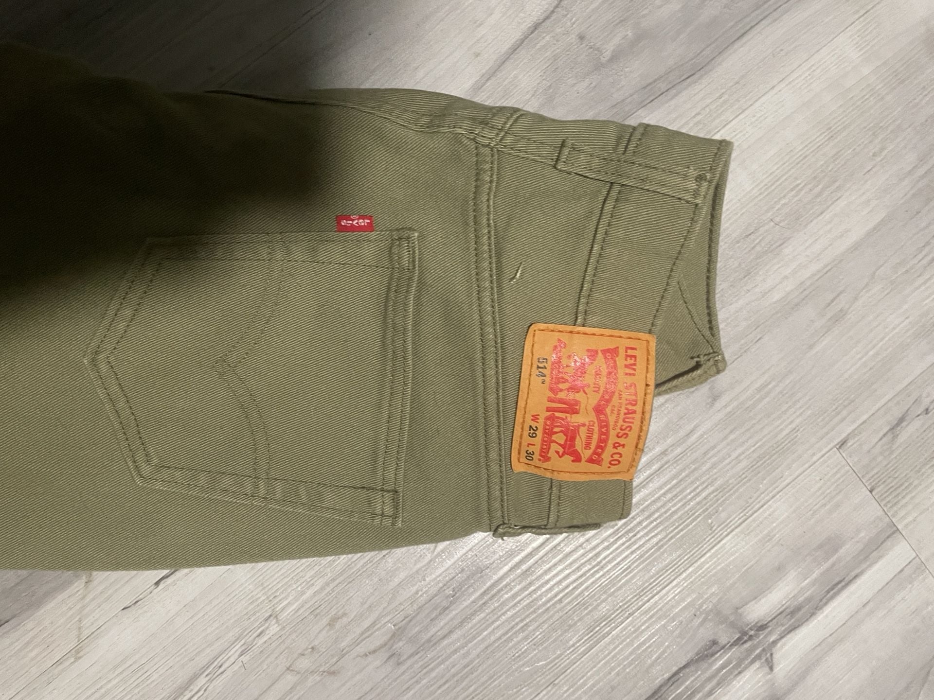 Levi's 514 Straight Jeans 29x30 Olive Green Denim 4