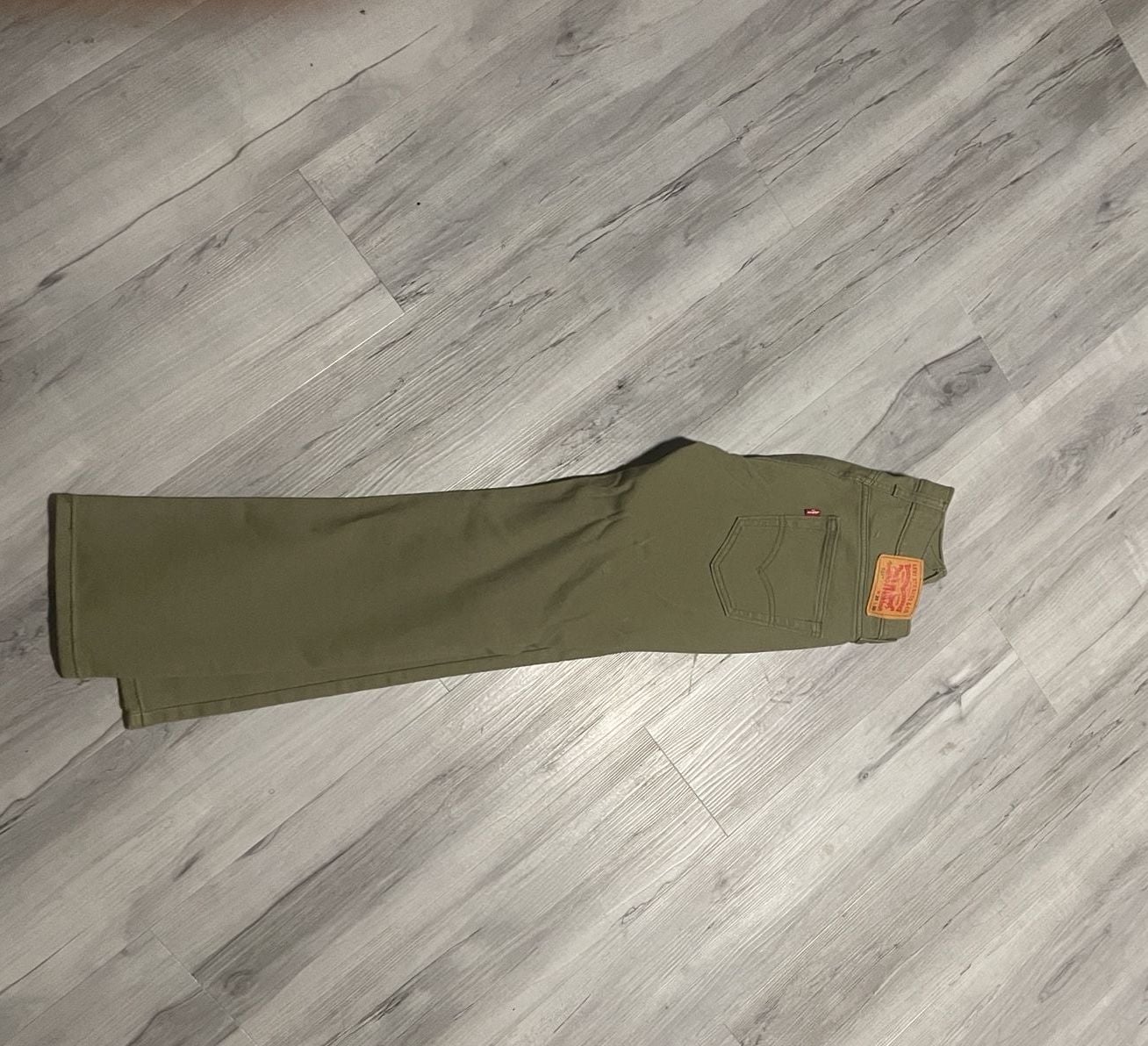 Levi's 514 Straight Jeans 29x30 Olive Green Denim 5