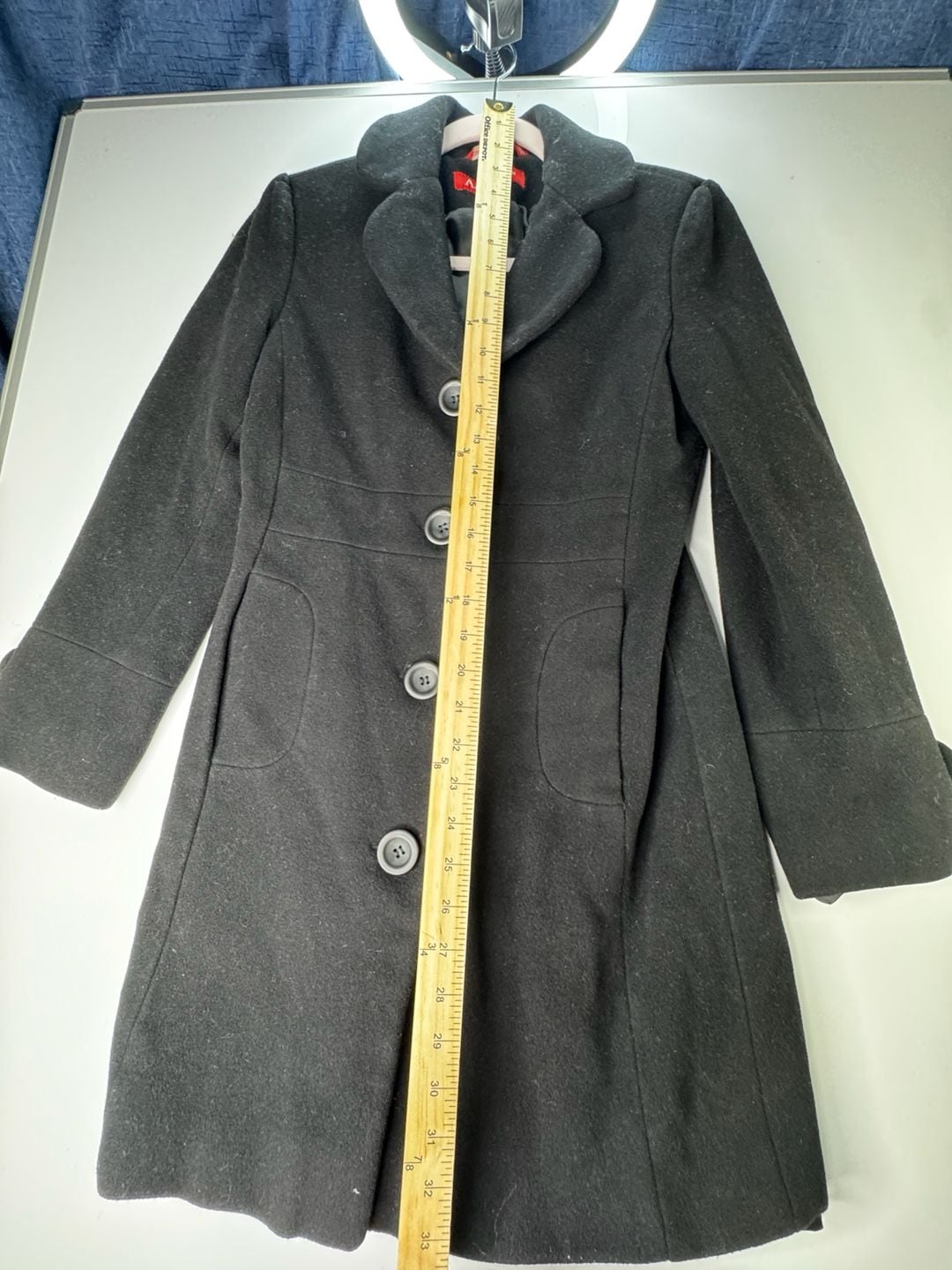 Anne Klein Wool Blend Coat Size PS Black Pea Coat Jacket 3