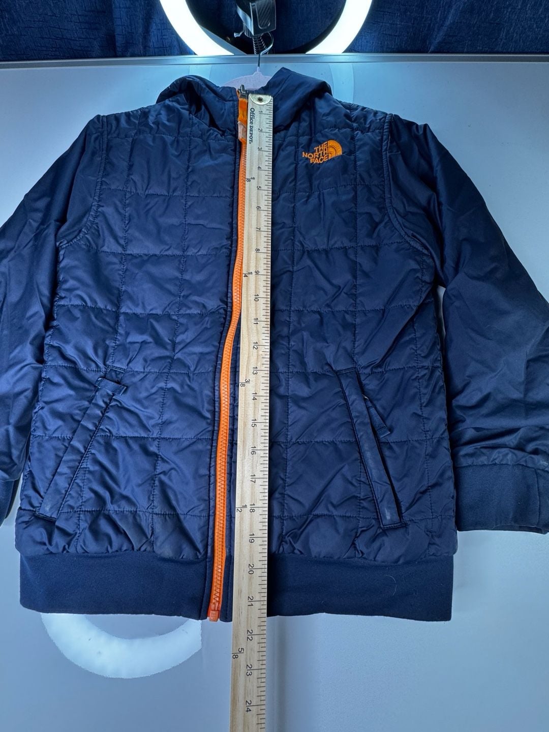The North Face Quilted Jacket Blue Orange Full Zip Insulated 4
