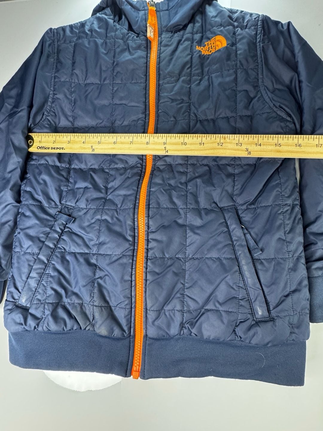 The North Face Quilted Jacket Blue Orange Full Zip Insulated 5