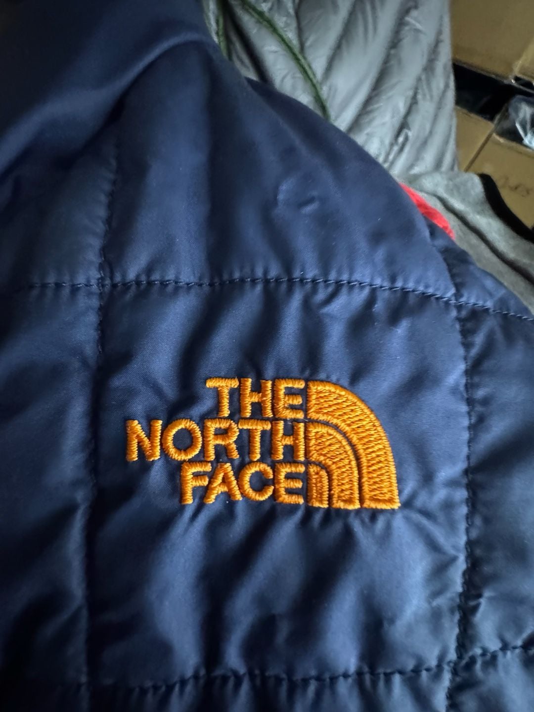 The North Face Quilted Jacket Blue Orange Full Zip Insulated 7