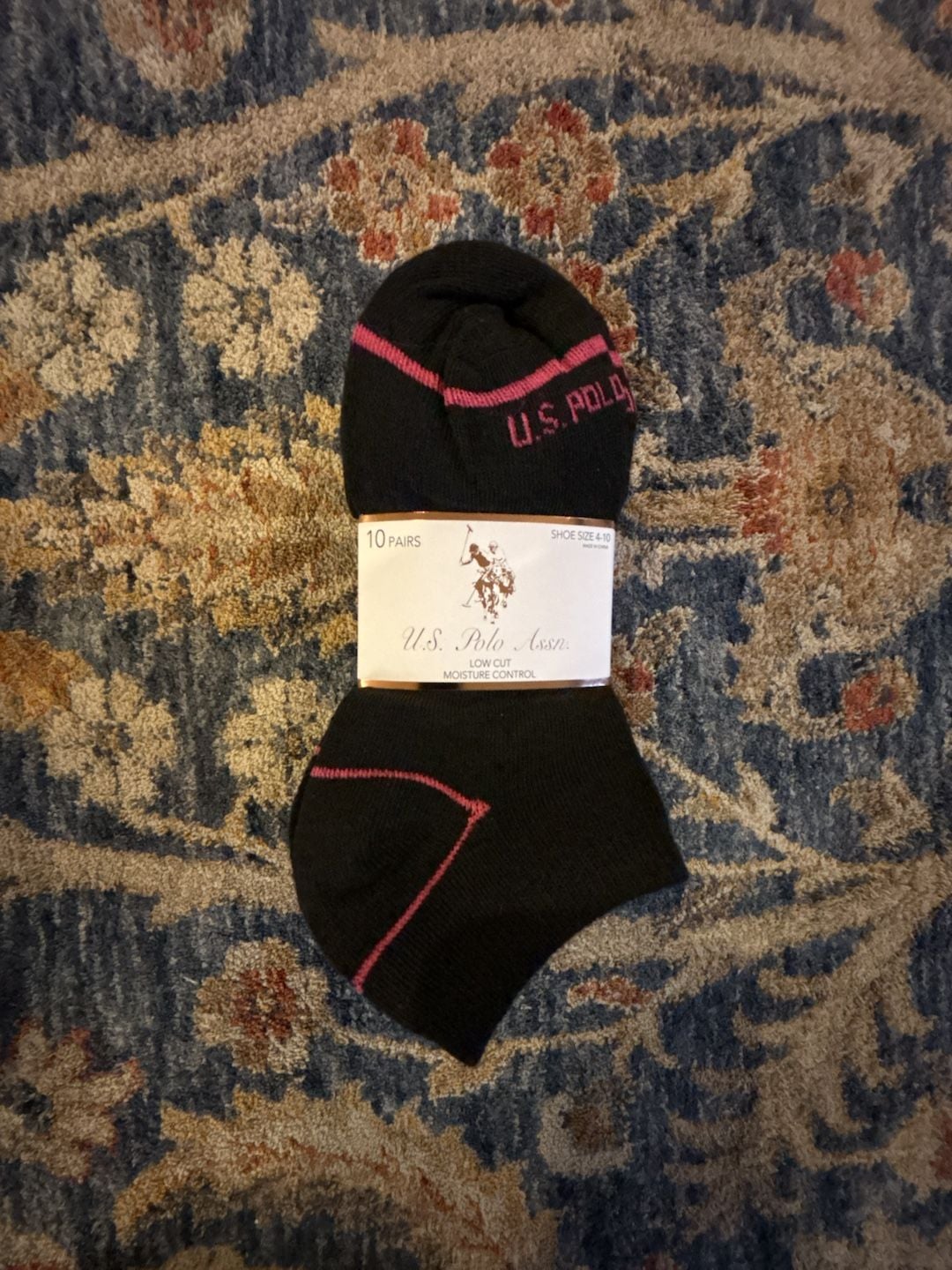 U.S. Polo Assn. Low Cut Socks Size 4-10 Black 10 Pairs 1