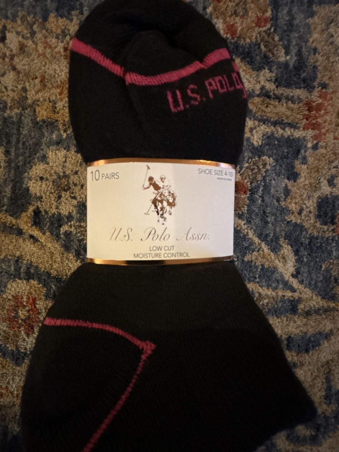 U.S. Polo Assn. Low Cut Socks Size 4-10 Black 10 Pairs 3