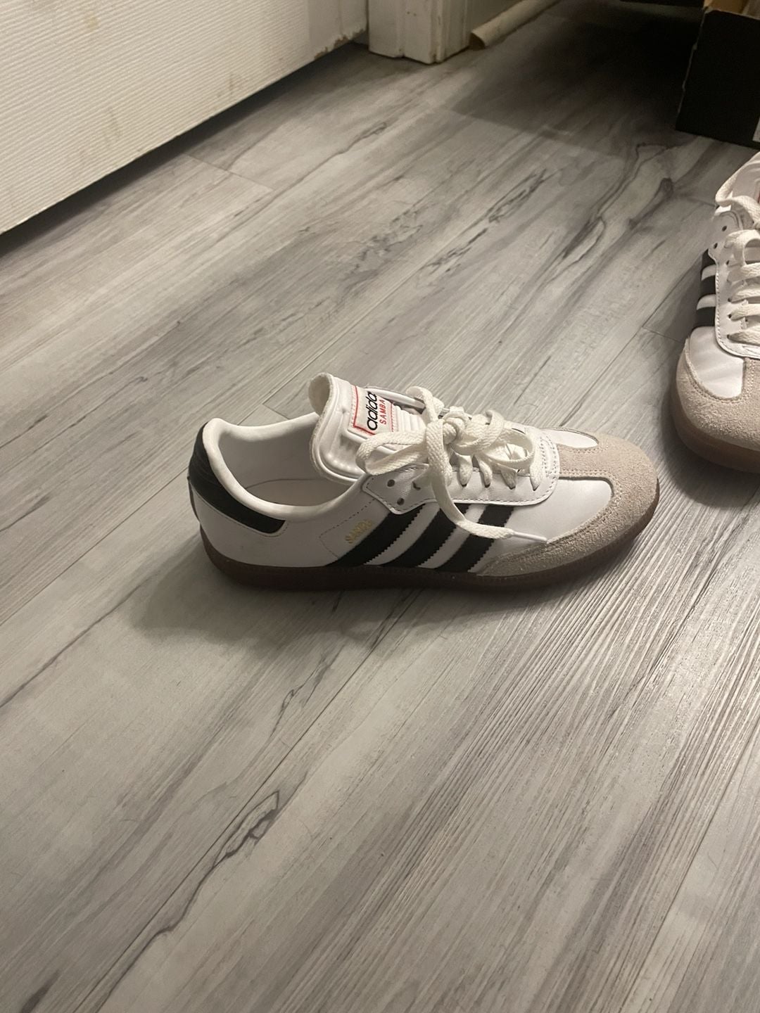 Adidas Samba OG Size 7 White Black Gum Leather Sneakers 4