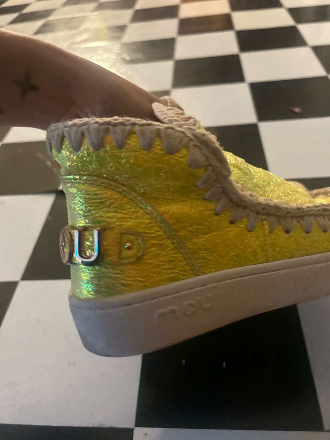 Mou Summer Eskimo Sneaker Yellow Metallic Leather 2
