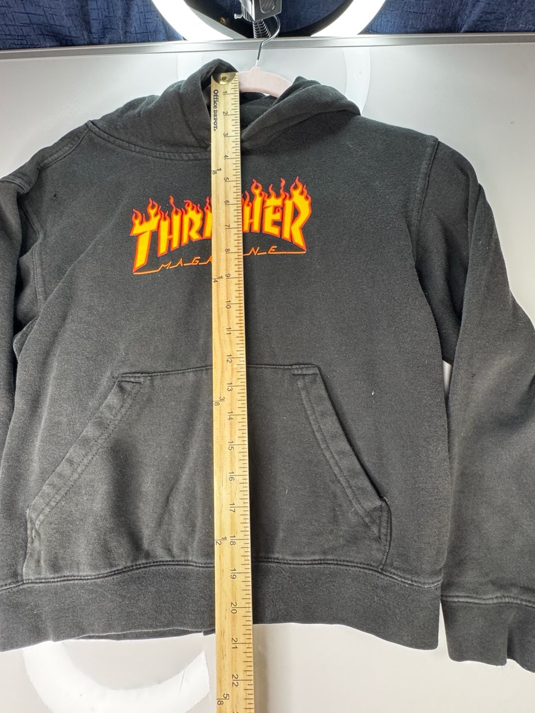 Thrasher Flame Logo Hoodie Size M Black 3