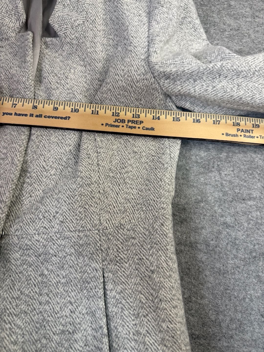 Zara Basic Herringbone Coat Size XS Gray Polyester Cotton 6