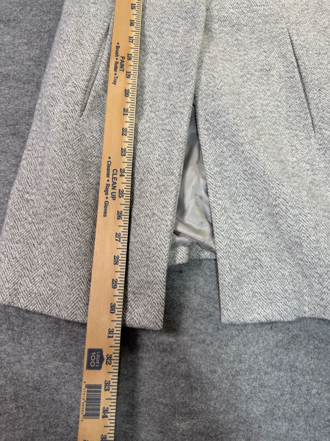 Zara Basic Herringbone Coat Size XS Gray Polyester Cotton 7