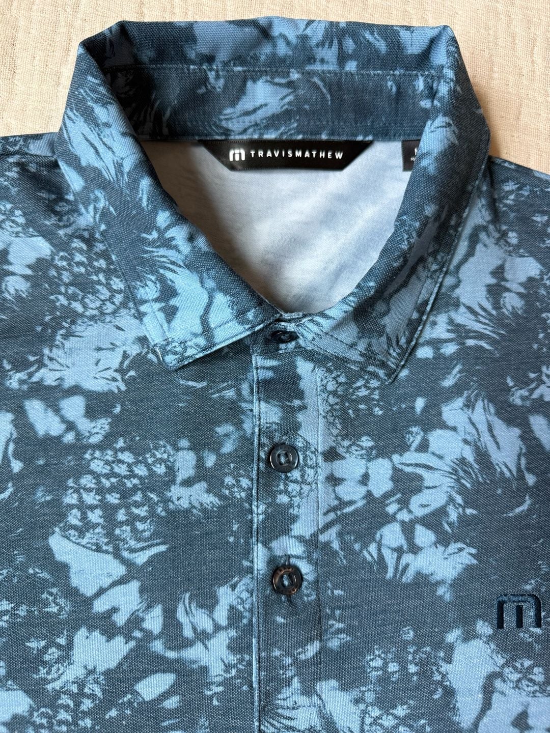 TravisMathew Blue Polo Shirt Size M 4