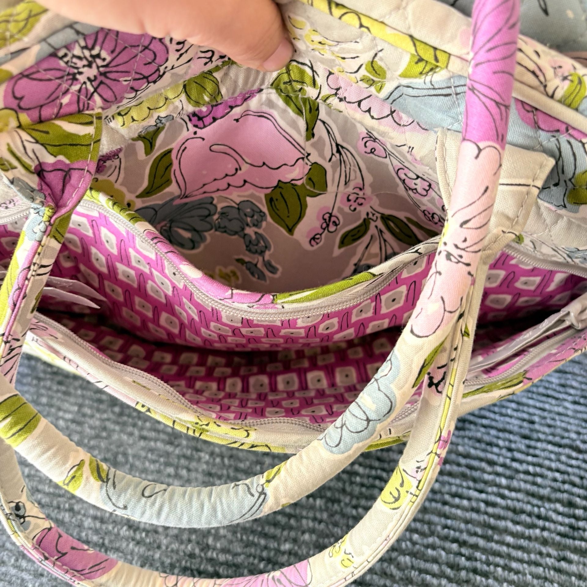Vera Bradley Quilted Floral Tote Diaper Bag 8