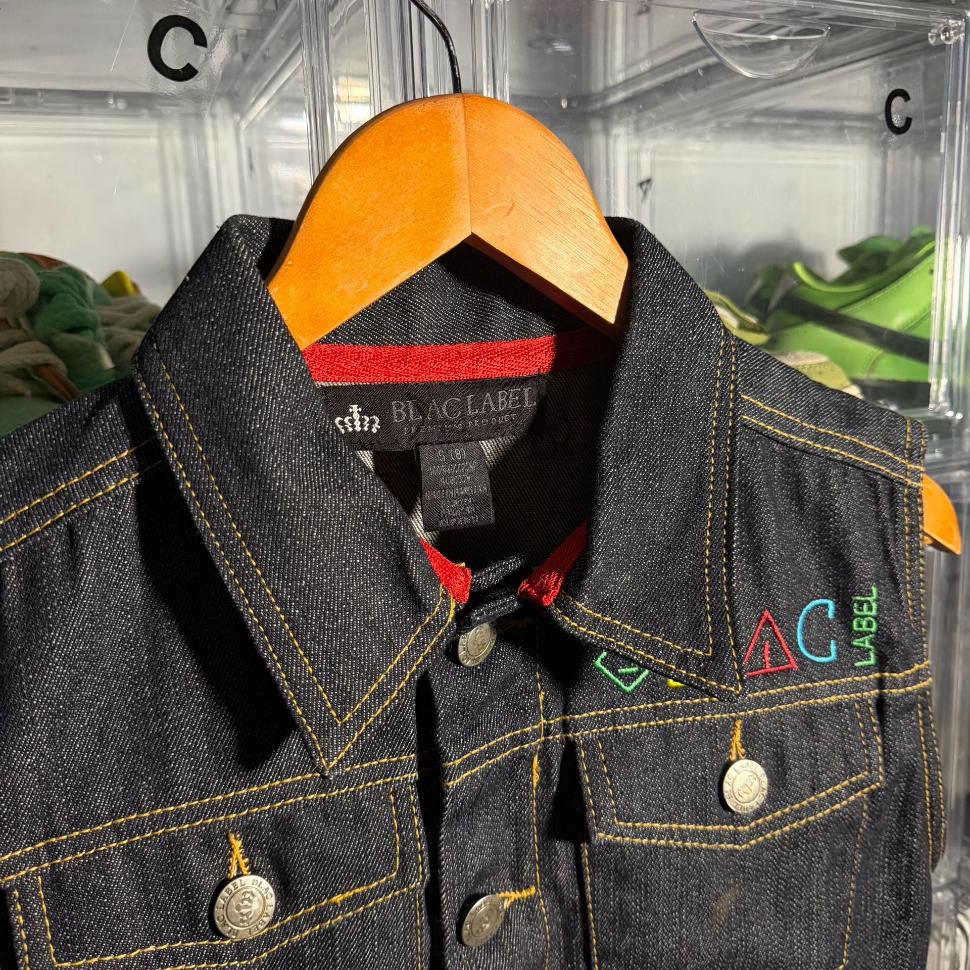 Blac Label Denim Vest Size S (8) Dark Wash Graffiti Logo 3
