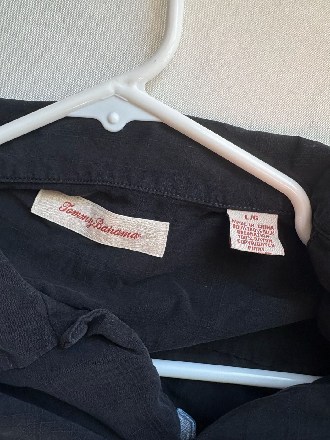 Tommy Bahama Carry A Big Stick Hawaii Surf Silk Camp Shirt Black Size L 5