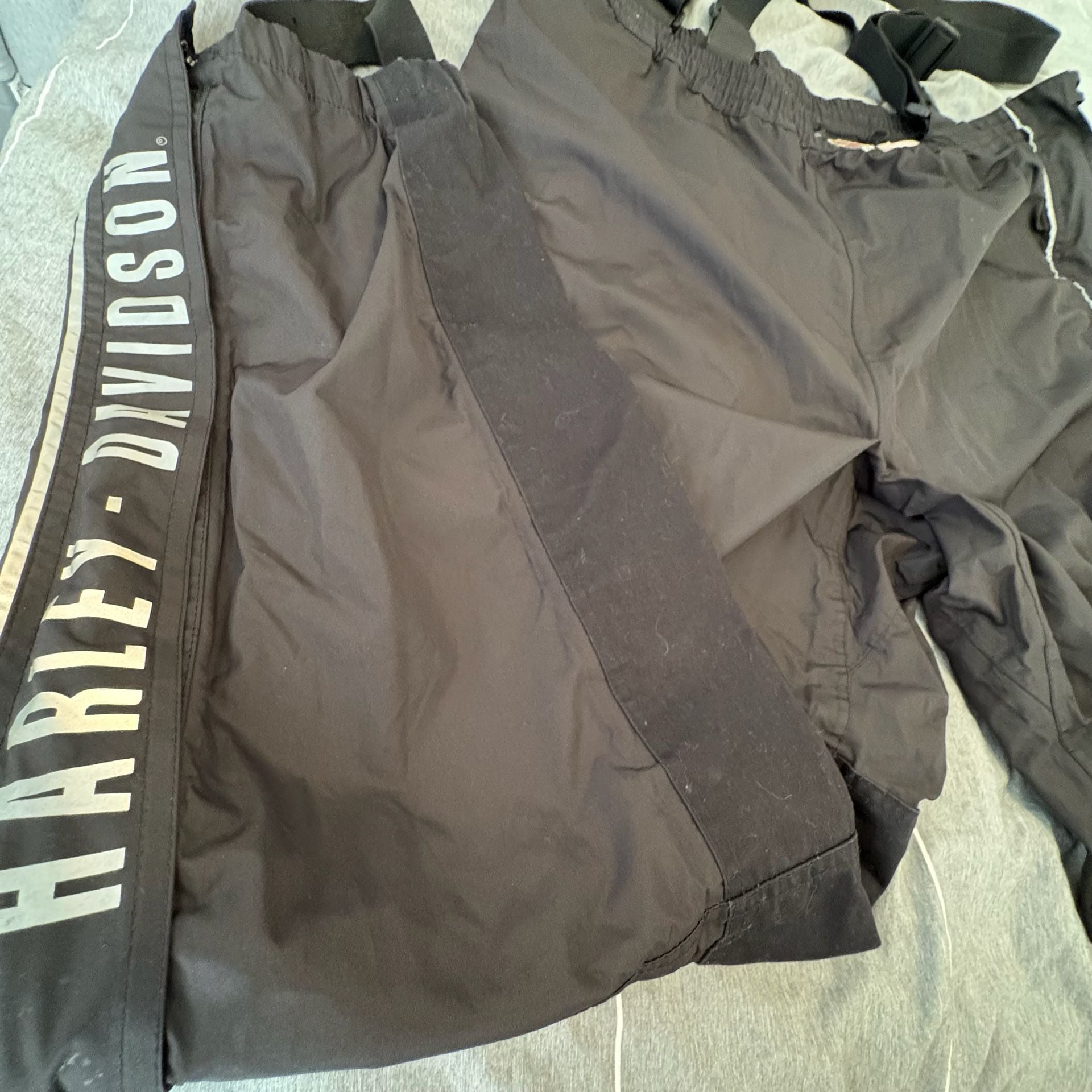Harley-Davidson Rain Pants Size XL Black Suspenders Motorcycle 2