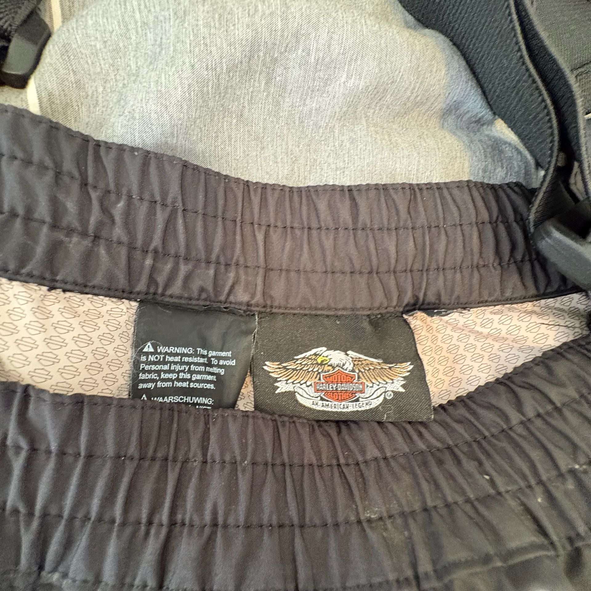 Harley-Davidson Rain Pants Size XL Black Suspenders Motorcycle 4