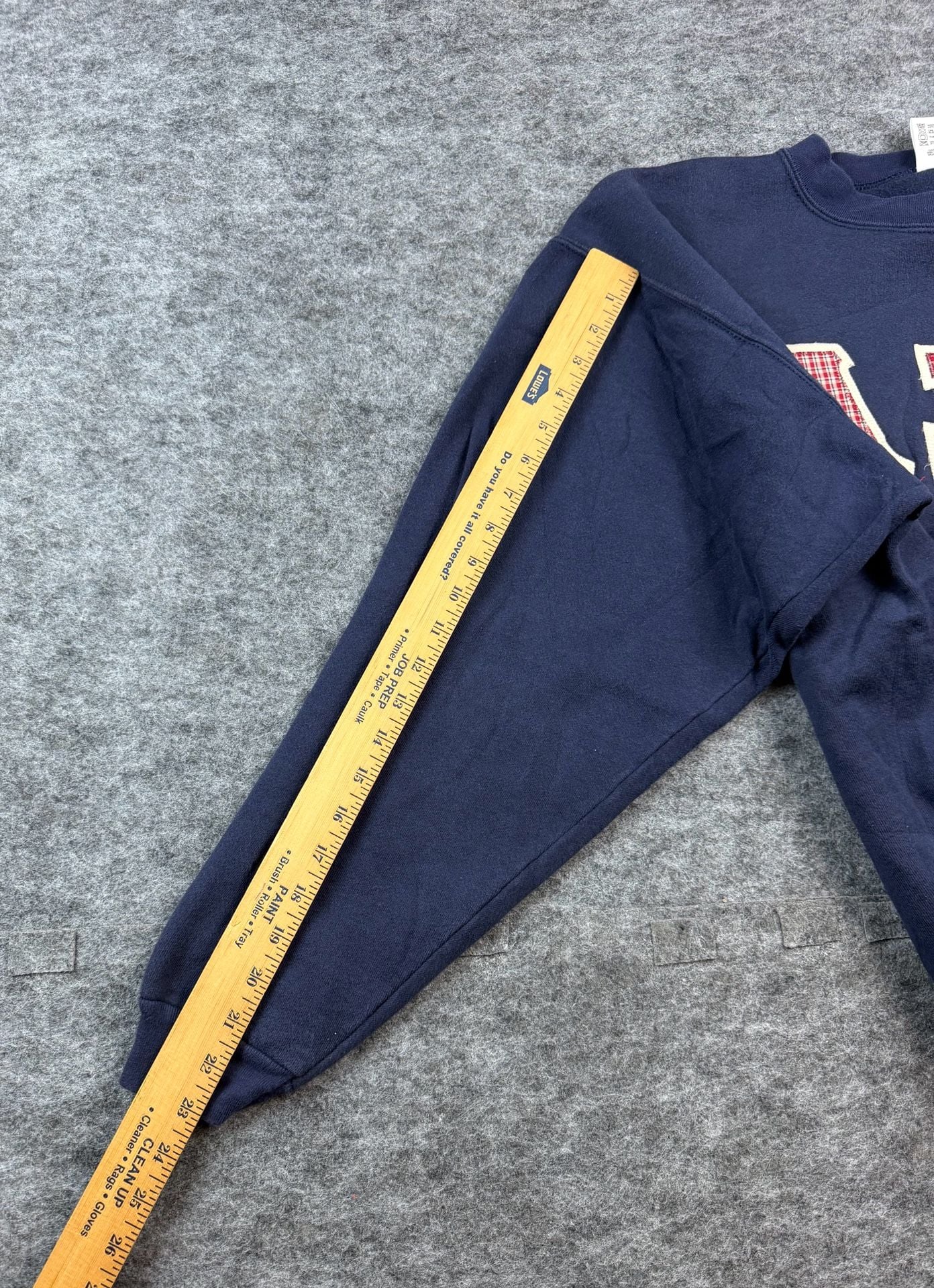 Cotton Deluxe Alpha Xi Delta Size XL Navy Plaid Applique Sweatshirt 6