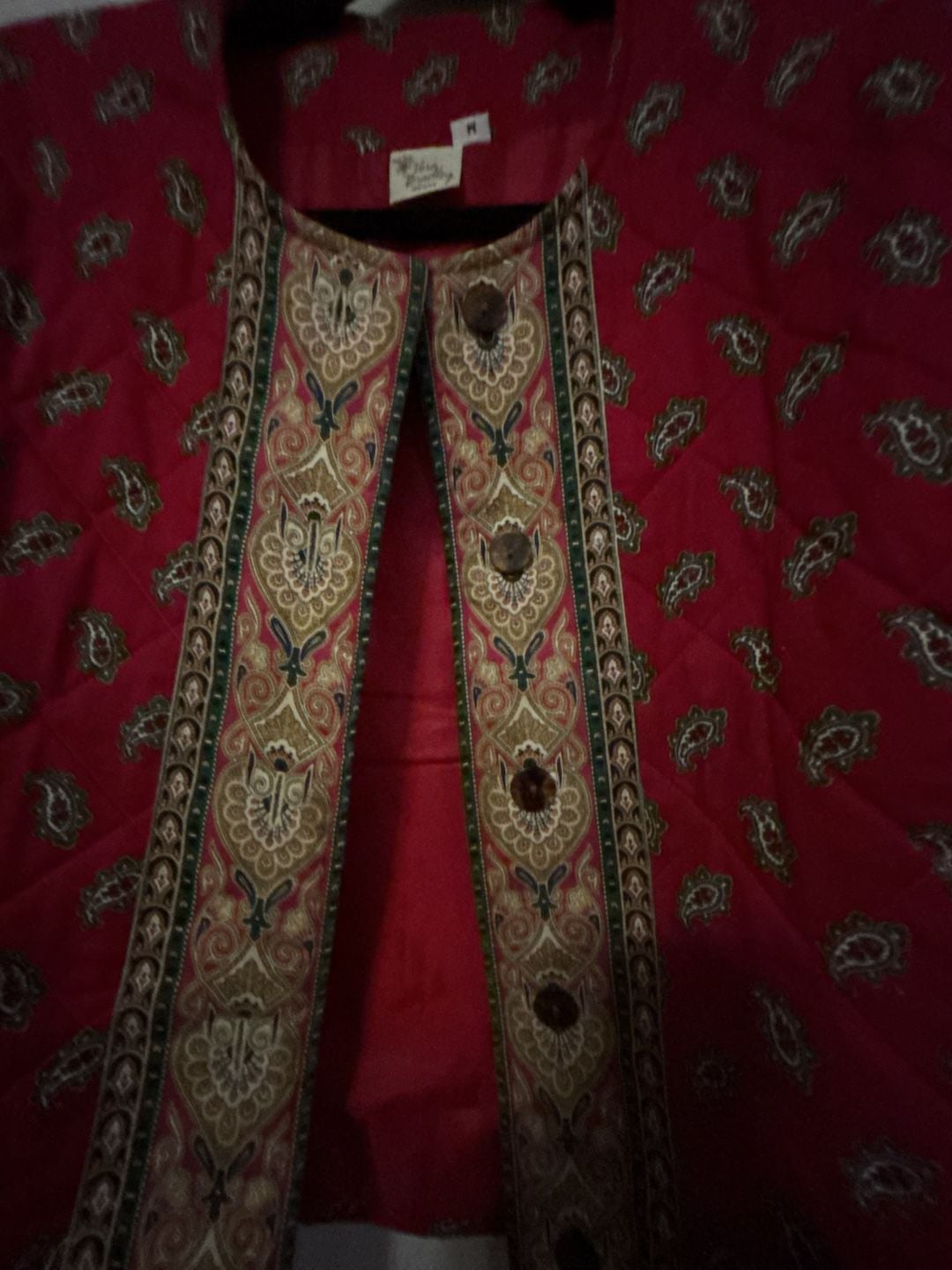 Vera Bradley Quilted Jacket Size M Red Paisley Vintage 3