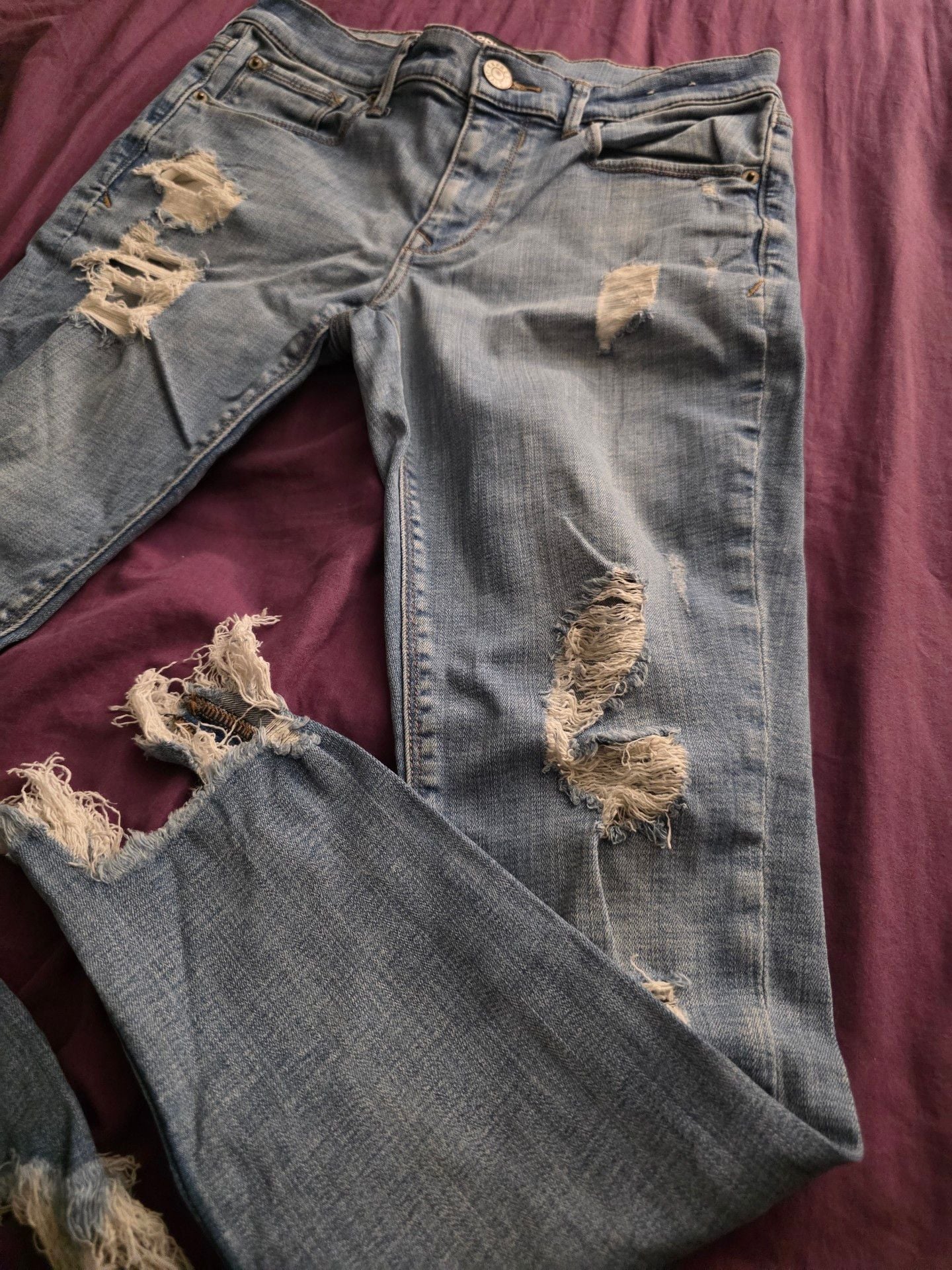 Express Distressed Jeans Light Wash 3