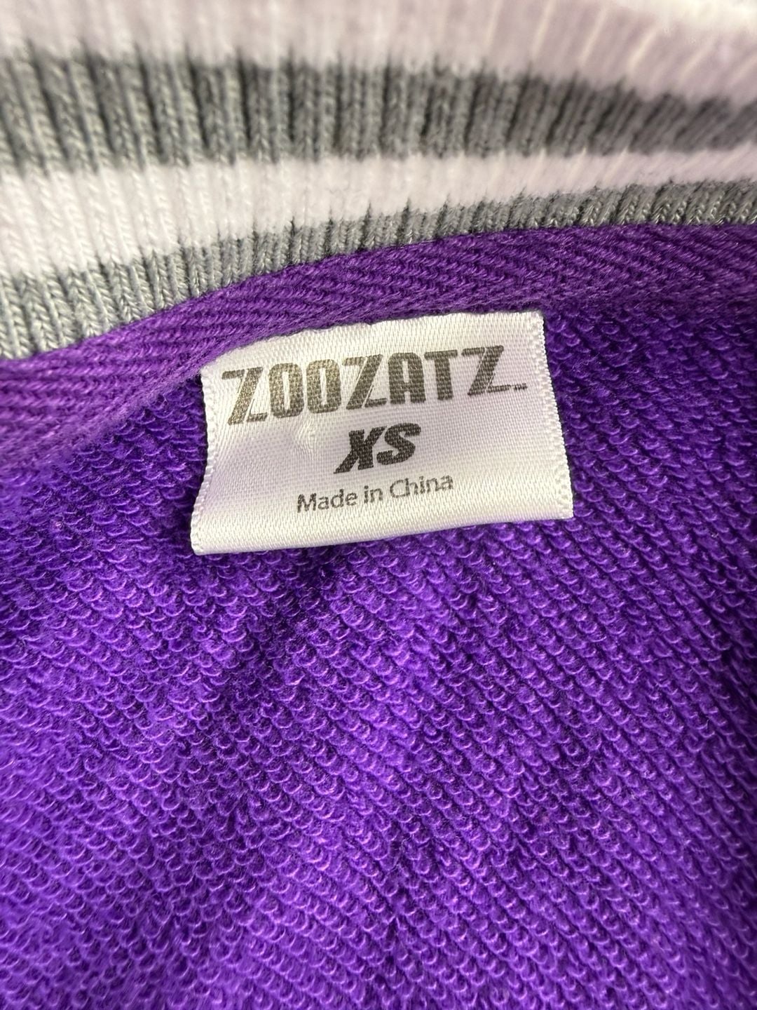 Vintage Zoozatz Clemson Tigers Sweatshirt Size XS Purple Orange V-Neck Pullover 3