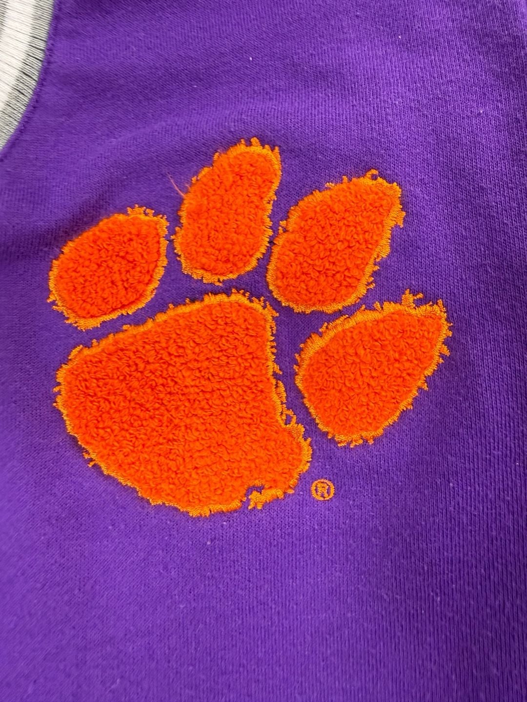 Vintage Zoozatz Clemson Tigers Sweatshirt Size XS Purple Orange V-Neck Pullover 4