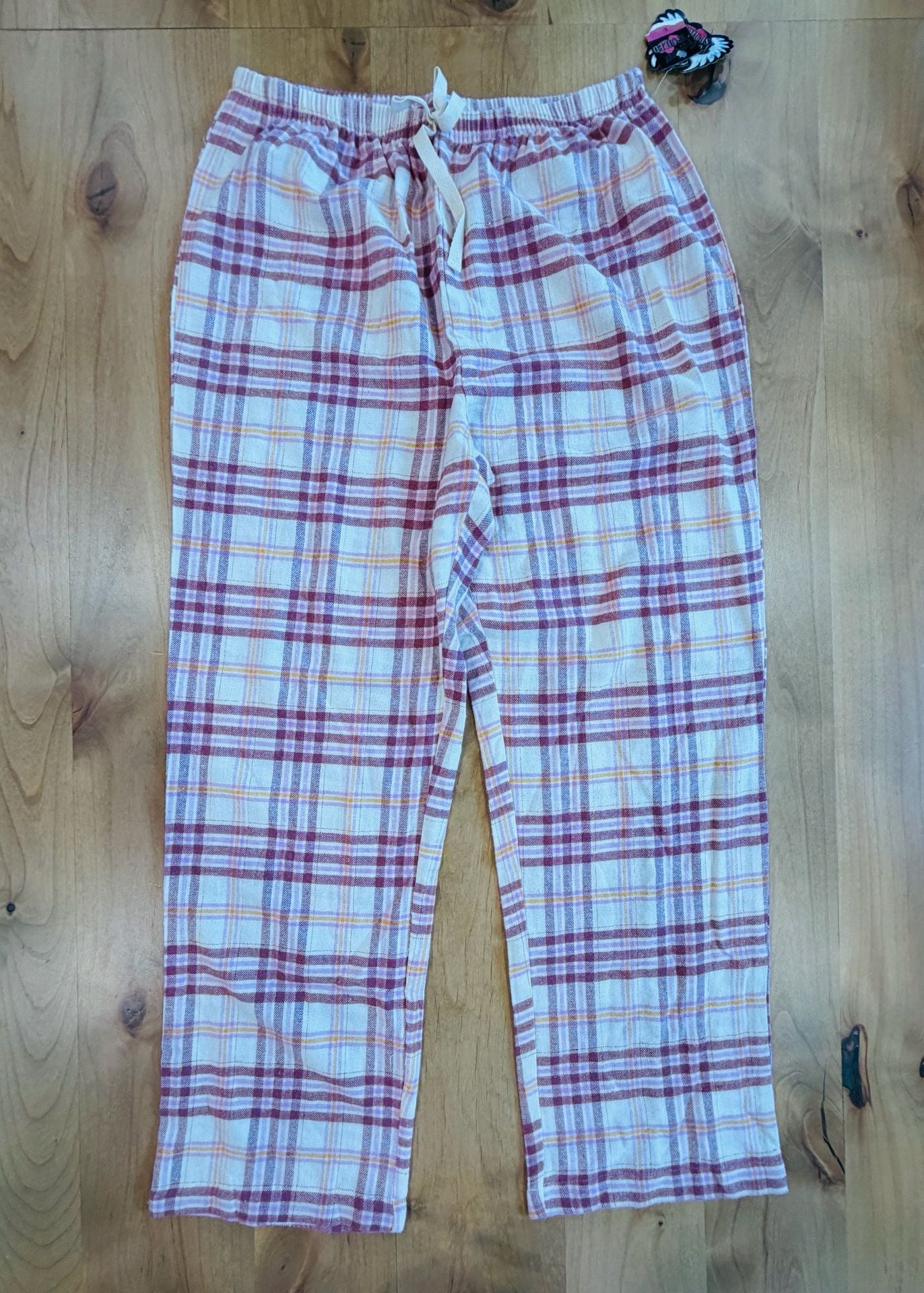 Forever Spoiled Pajama Pants Size L Pink Plaid Flannel Sleepwear 2